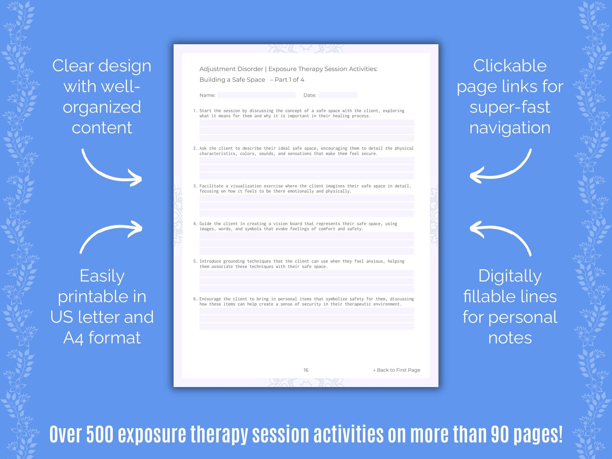 Adjustment Disorder Exposure Therapy Counseling Templates