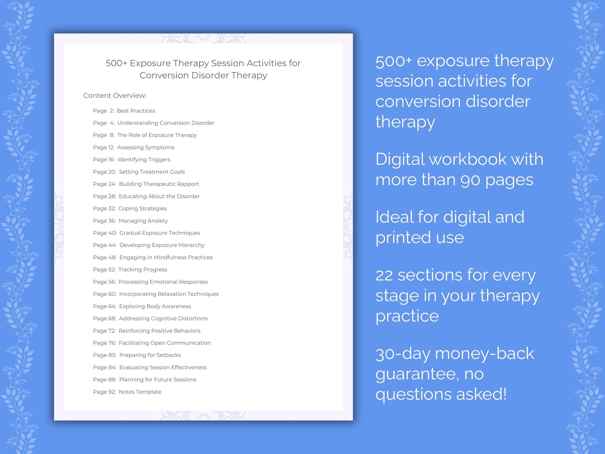 Conversion Disorder Exposure Therapy Therapist Worksheets