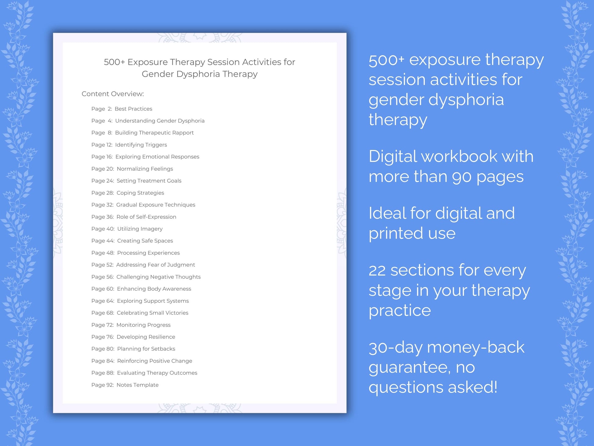 Gender Dysphoria Exposure Therapy Therapist Worksheets