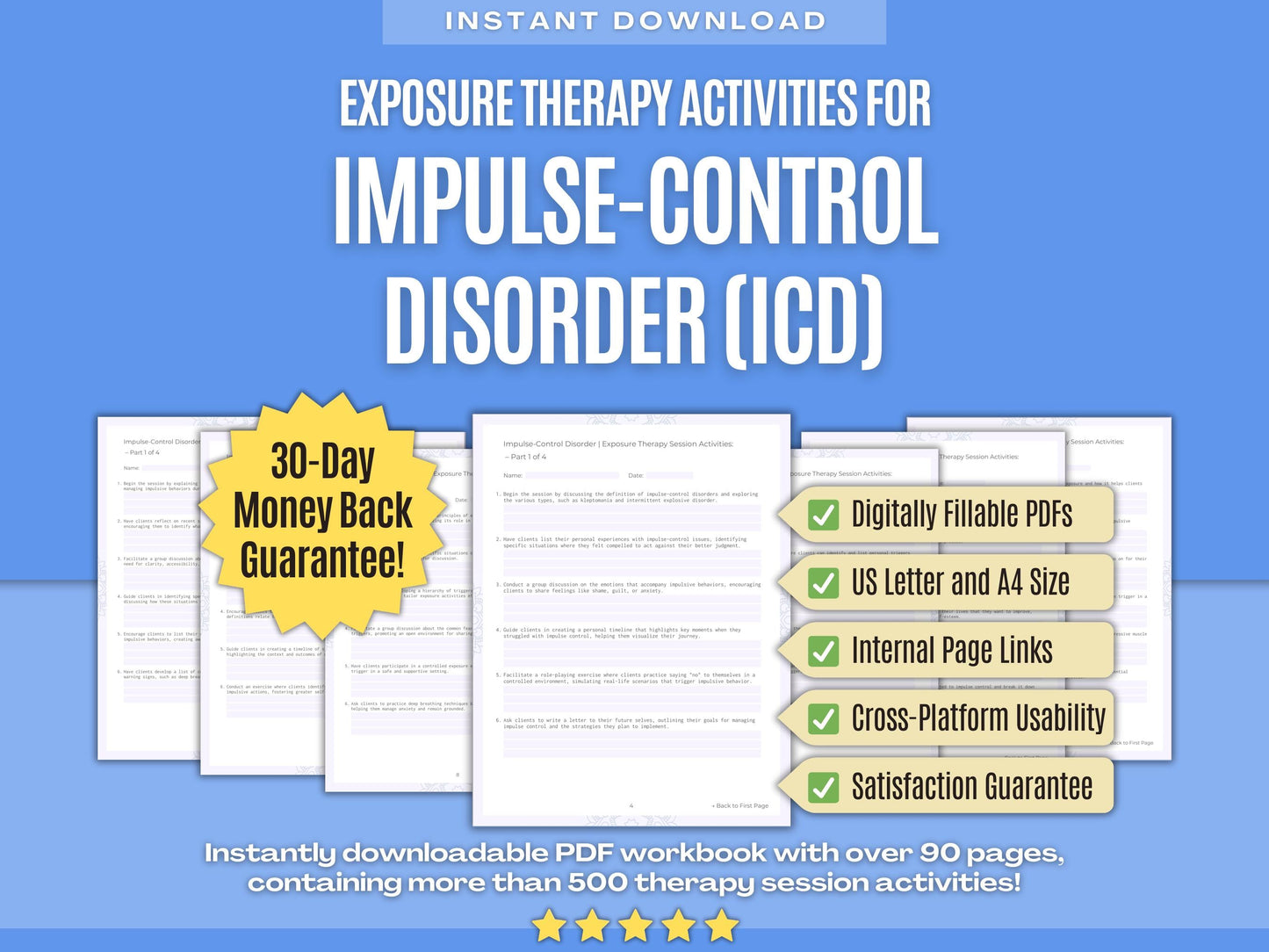 Impulse-Control Disorder (ICD) Exposure Therapy Psychology Workbooks