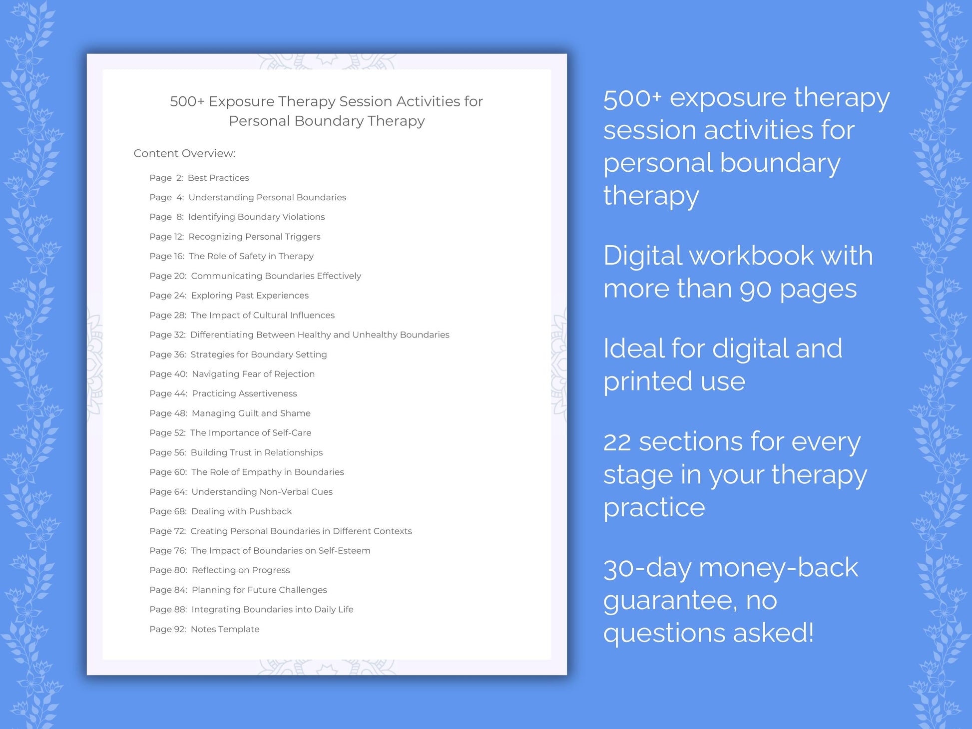 Personal Boundary Exposure Therapy Therapist Worksheets