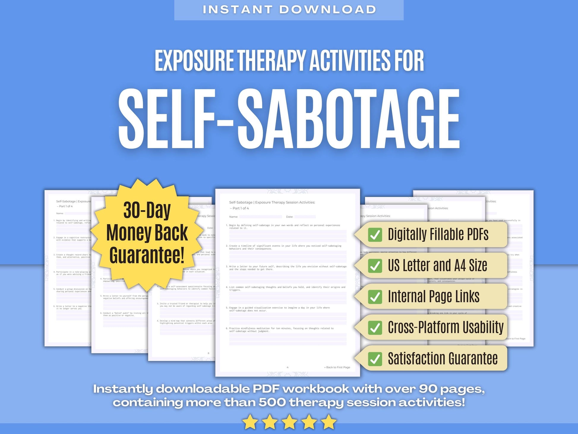 Self-Sabotage Exposure Therapy Psychology Workbooks