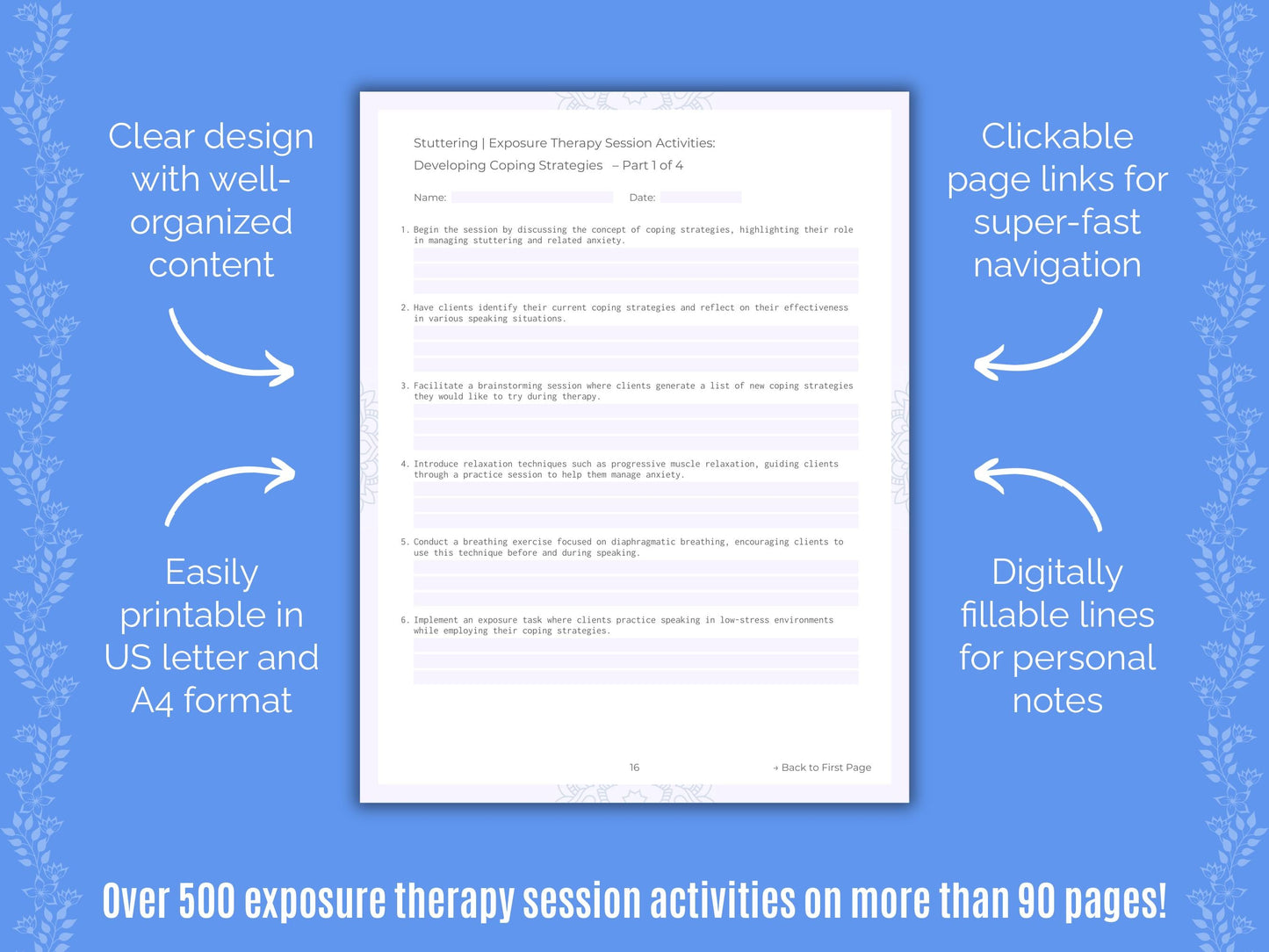 Stuttering Exposure Therapy Counseling Templates