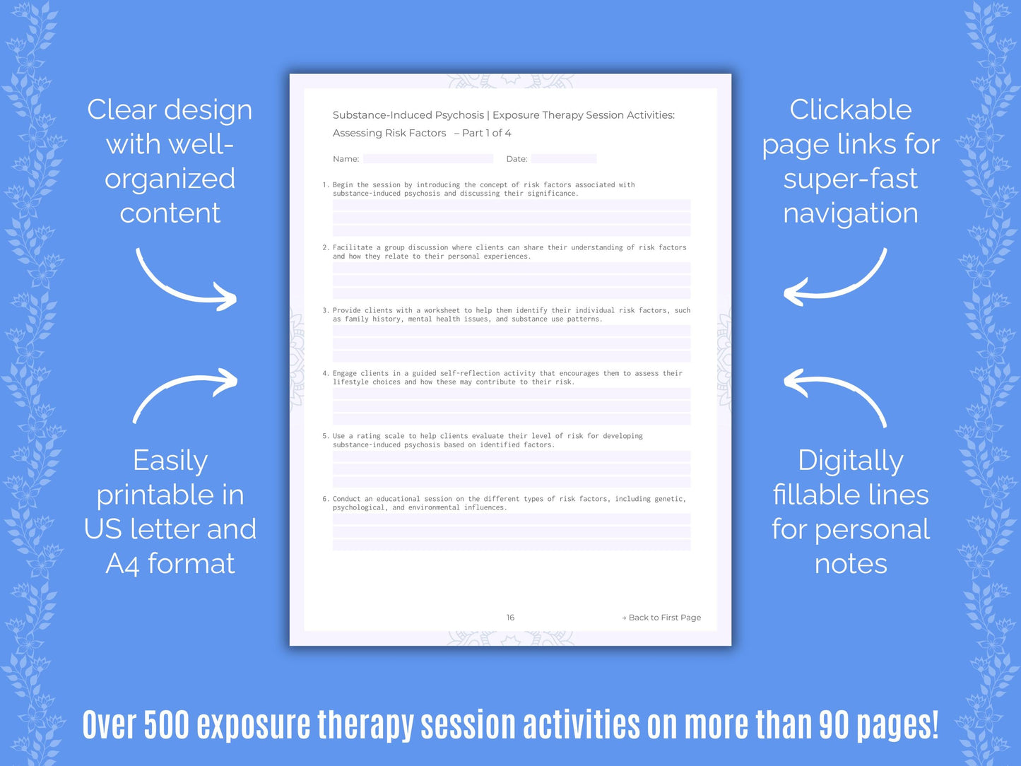 Substance-Induced Psychosis Exposure Therapy Counseling Templates