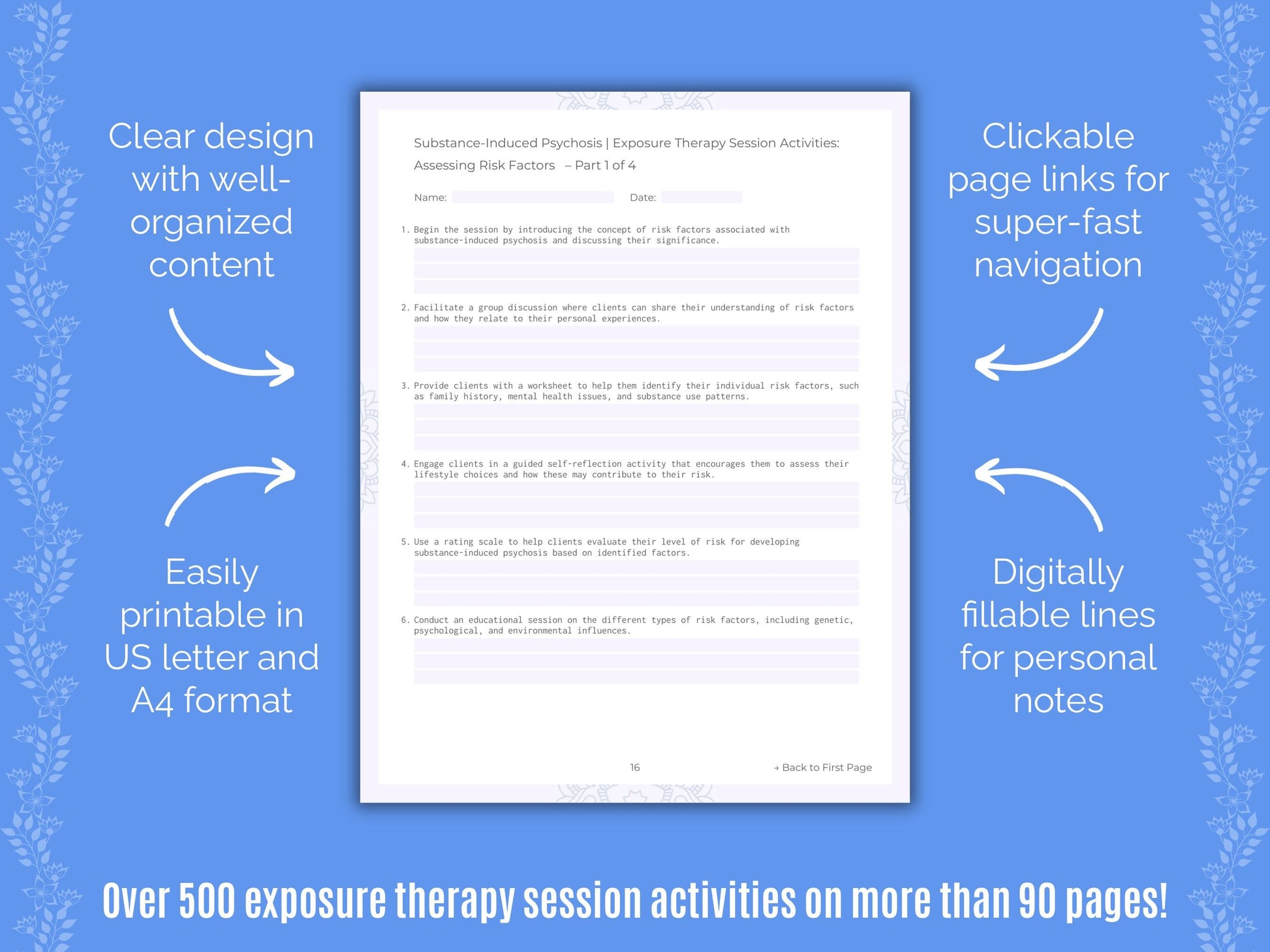 Substance-Induced Psychosis Exposure Therapy Counseling Templates