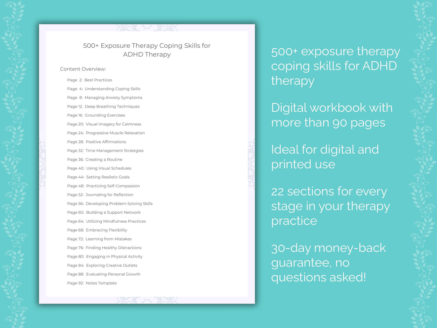 ADHD Exposure Therapy Therapist Worksheets
