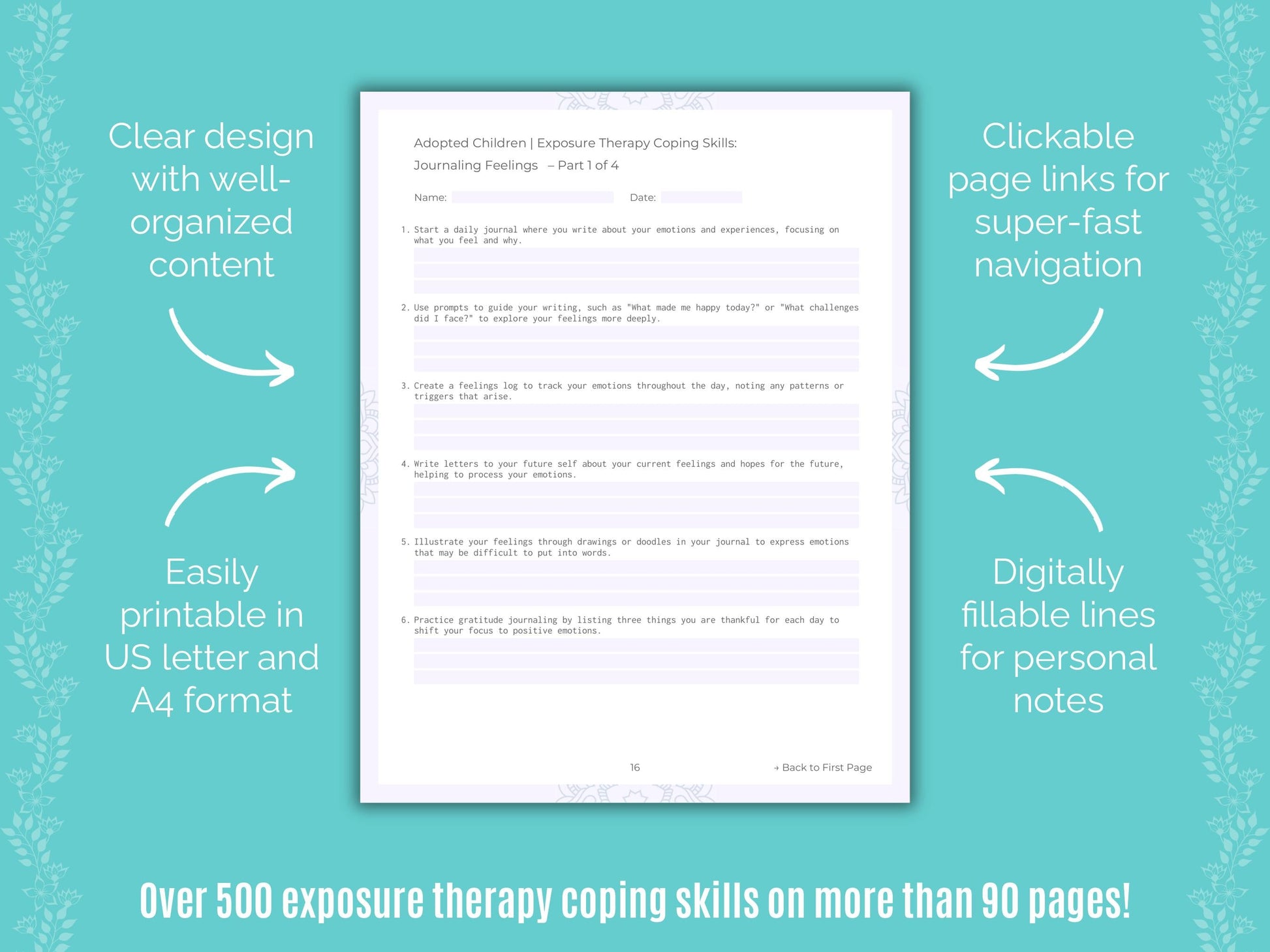 Adopted Children Exposure Therapy Counseling Templates