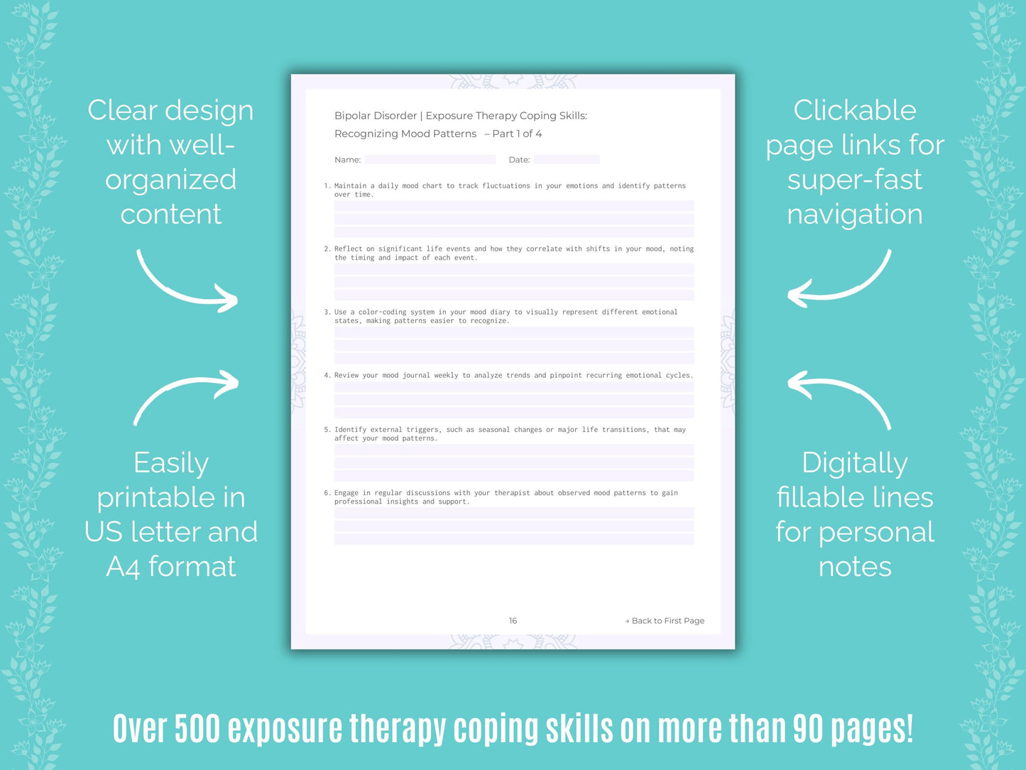 Bipolar Disorder Exposure Therapy Counseling Templates