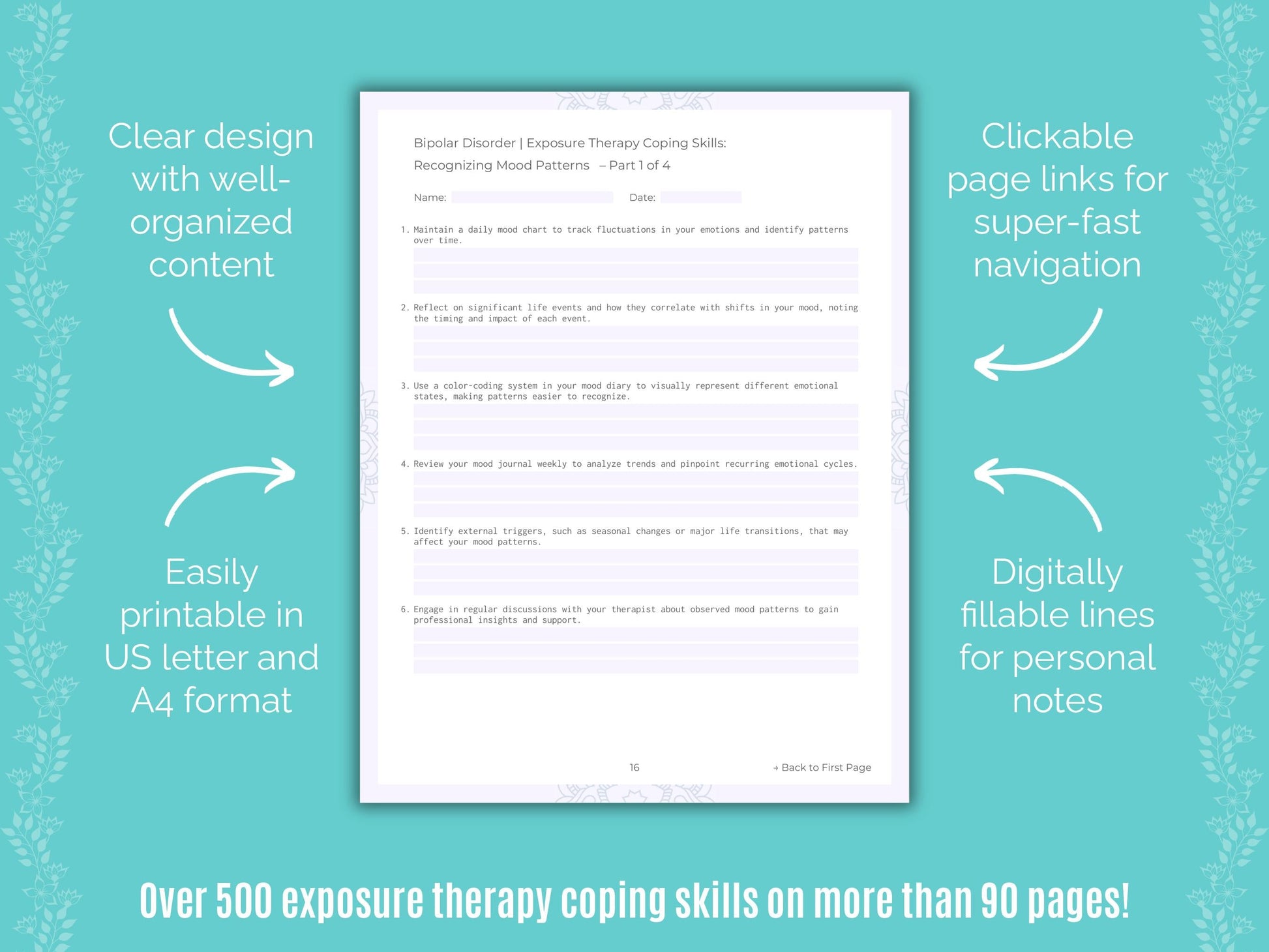 Bipolar Disorder Exposure Therapy Counseling Templates
