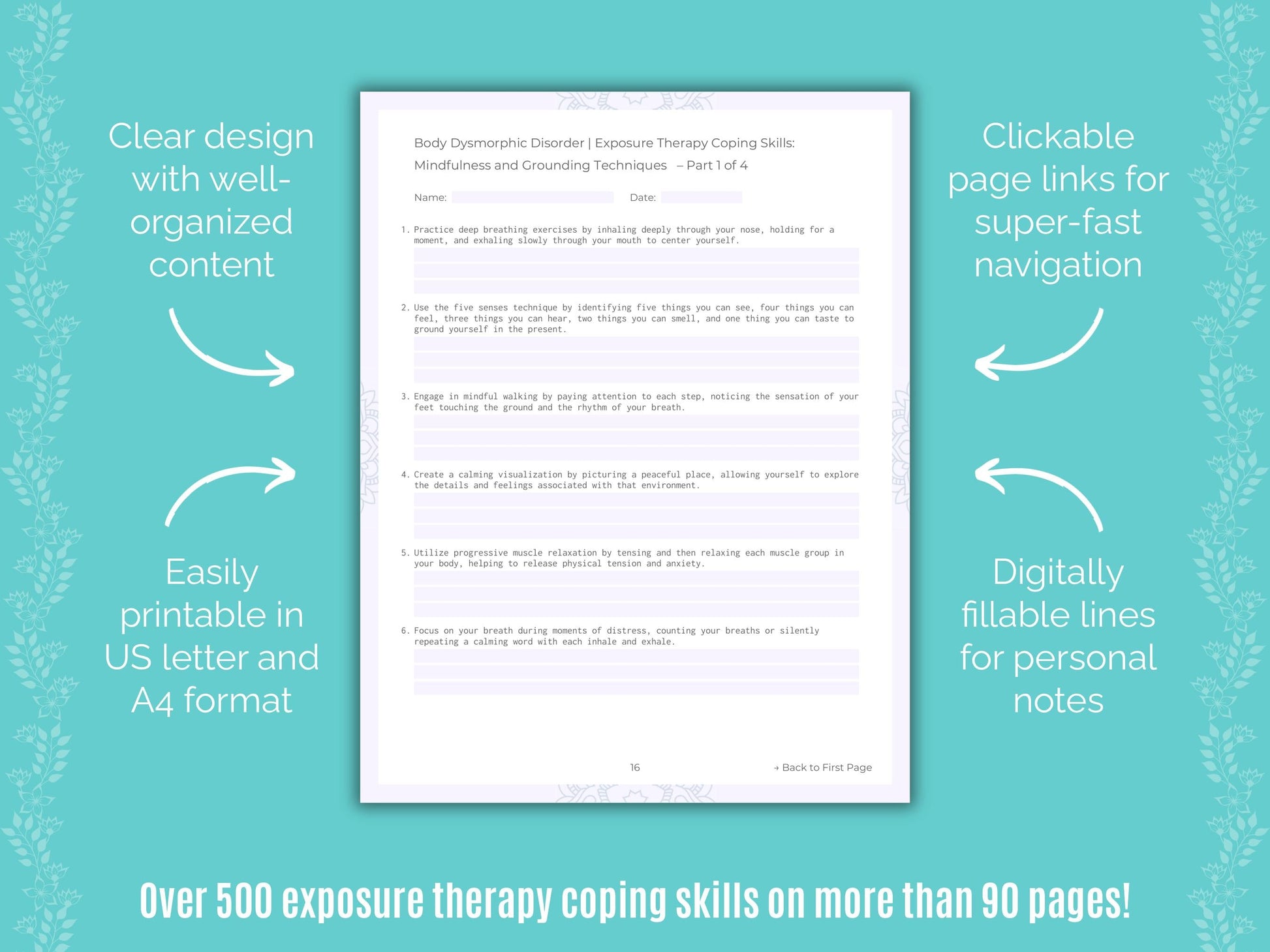Body Dysmorphic Disorder (BDD) Exposure Therapy Counseling Templates