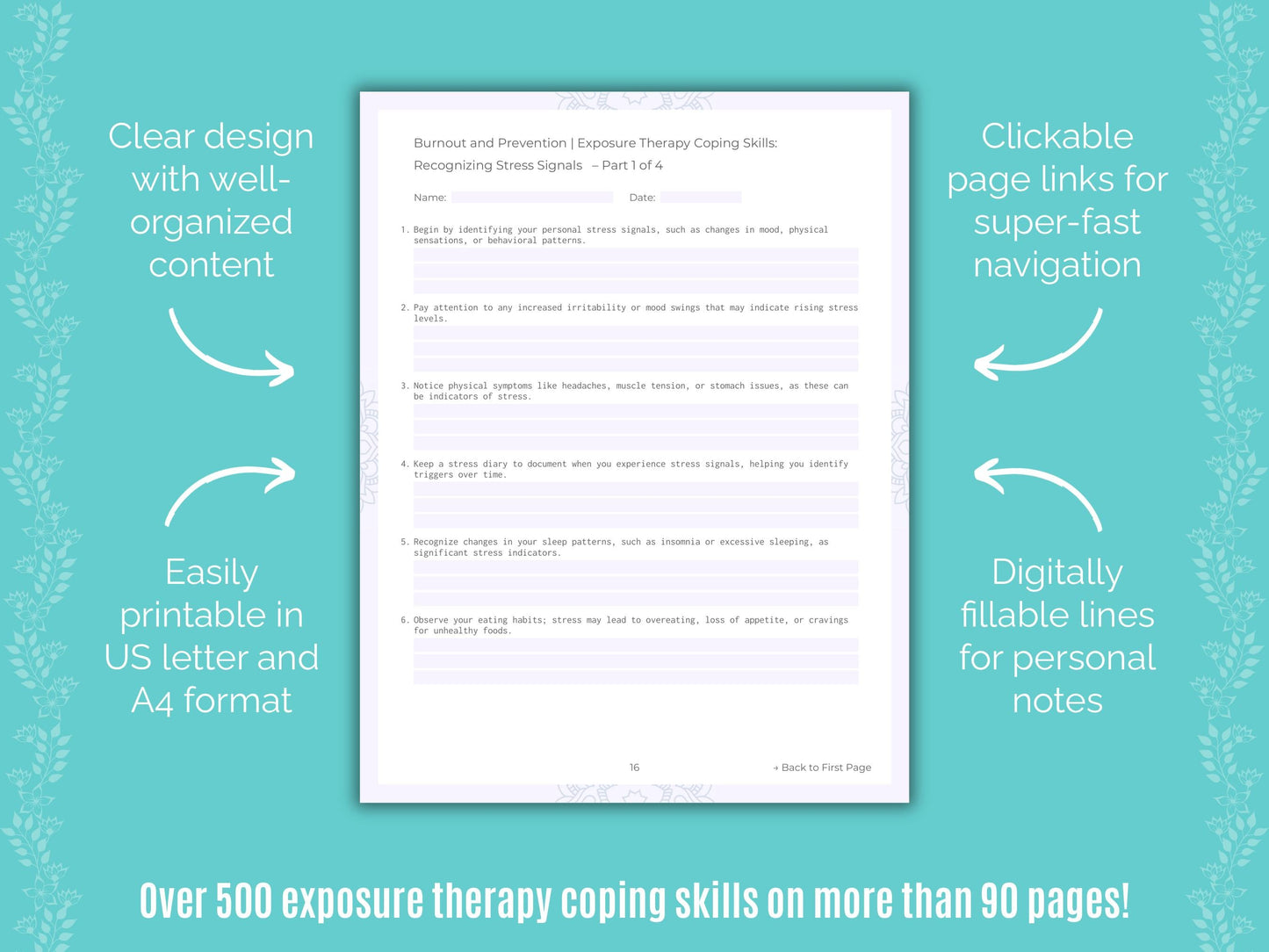 Burnout and Prevention Exposure Therapy Counseling Templates