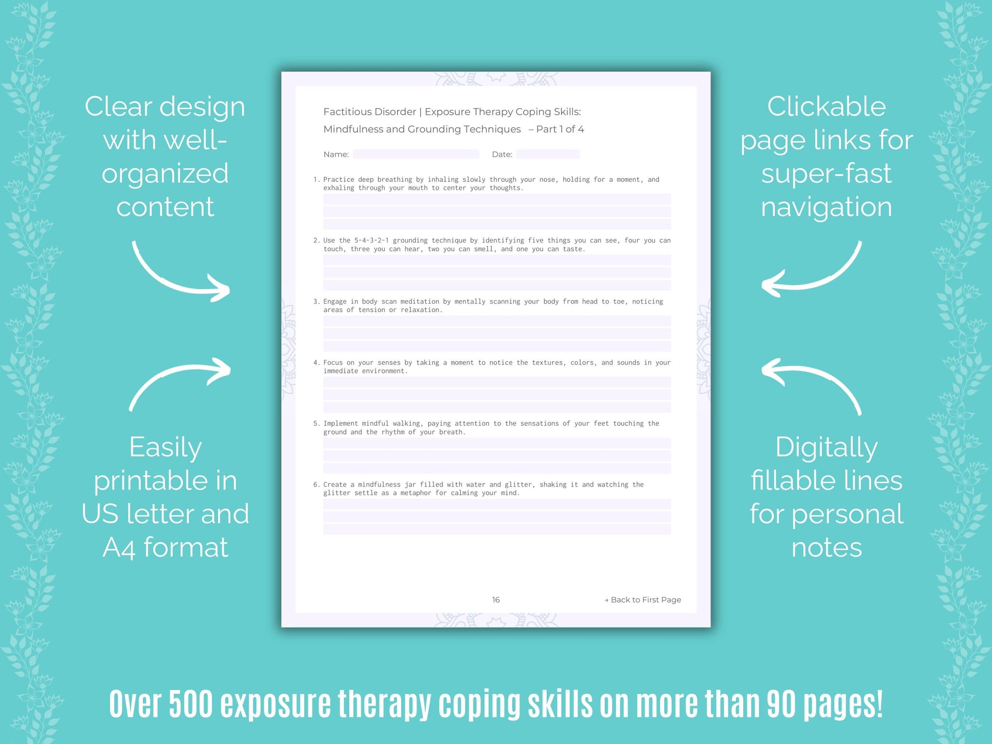 Factitious Disorder Exposure Therapy Counseling Templates
