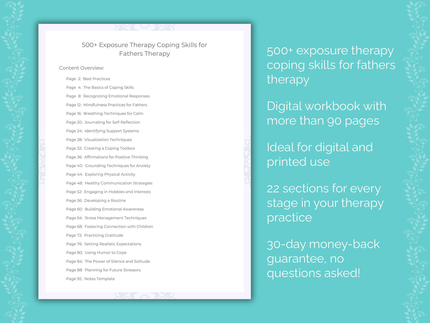 Fathers Exposure Therapy Therapist Worksheets