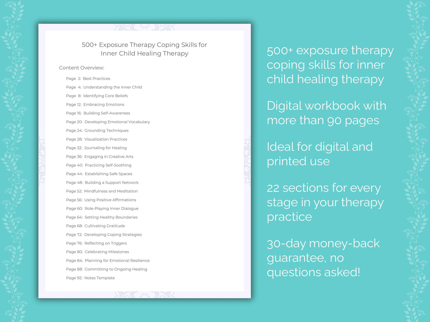 Inner Child Healing Exposure Therapy Therapist Worksheets