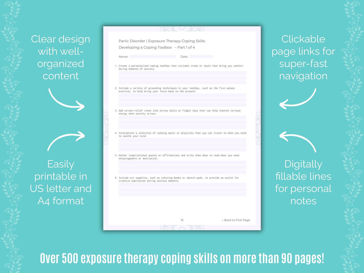 Panic Disorder Exposure Therapy Counseling Templates