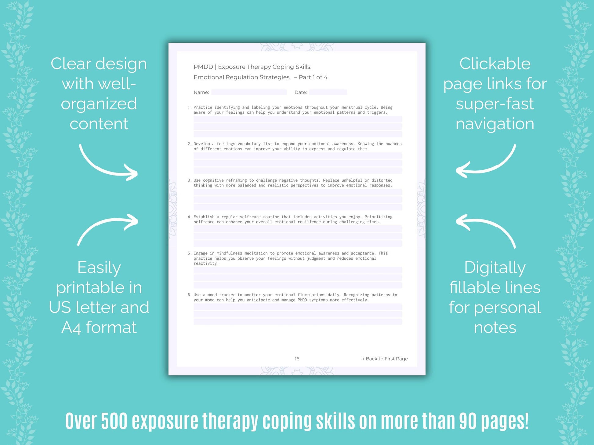 Premenstrual Dysphoric Disorder Exposure Therapy Counseling Templates