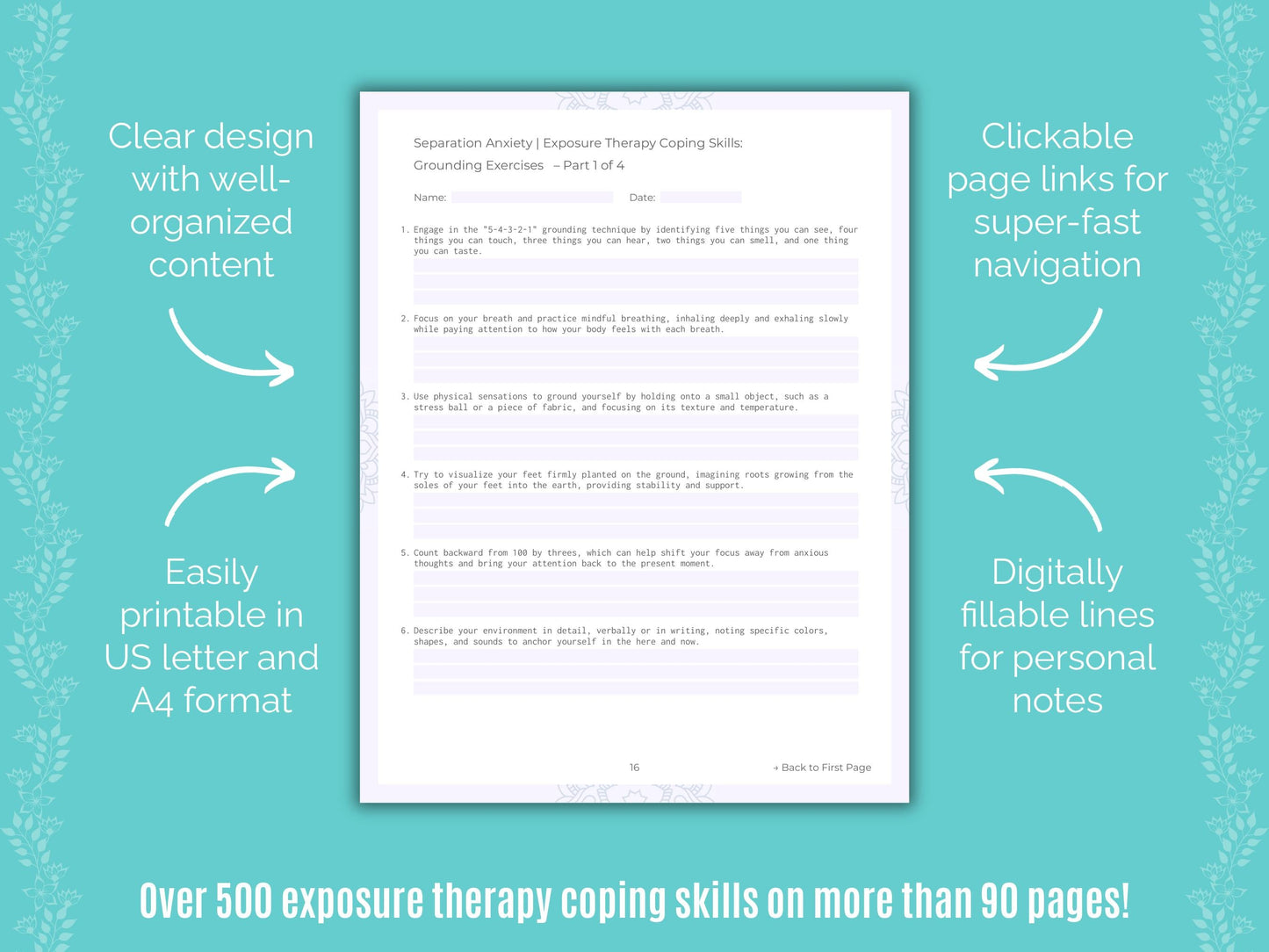 Separation Anxiety Exposure Therapy Counseling Templates