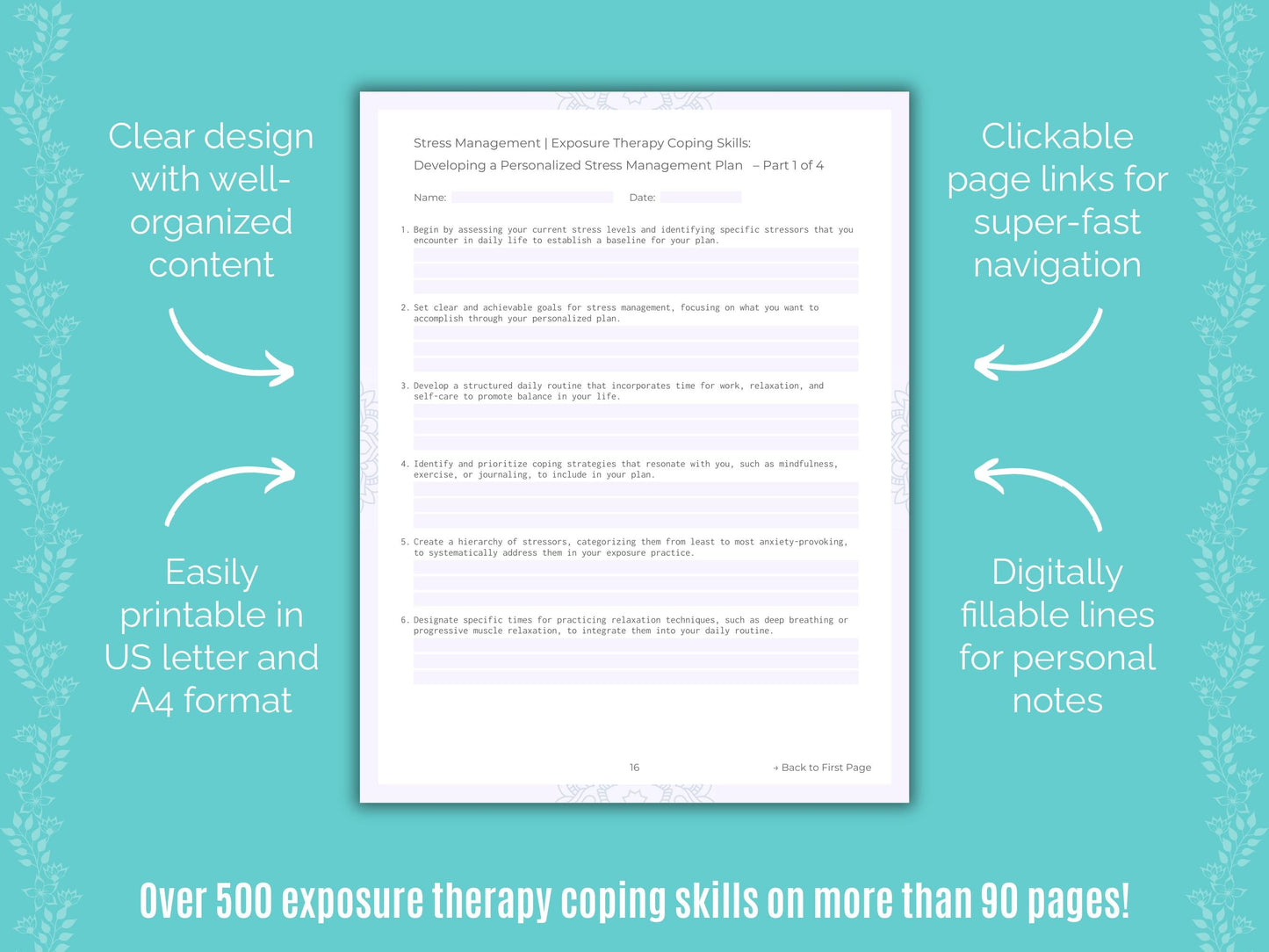 Stress Management Exposure Therapy Counseling Templates