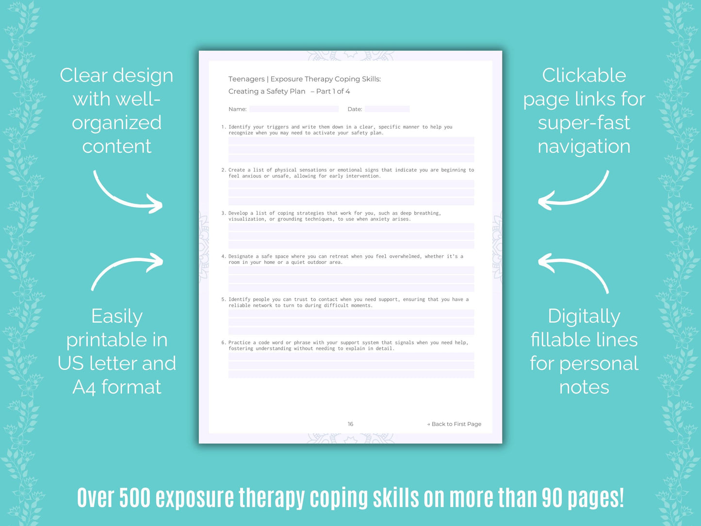 Teenagers Exposure Therapy Counseling Templates