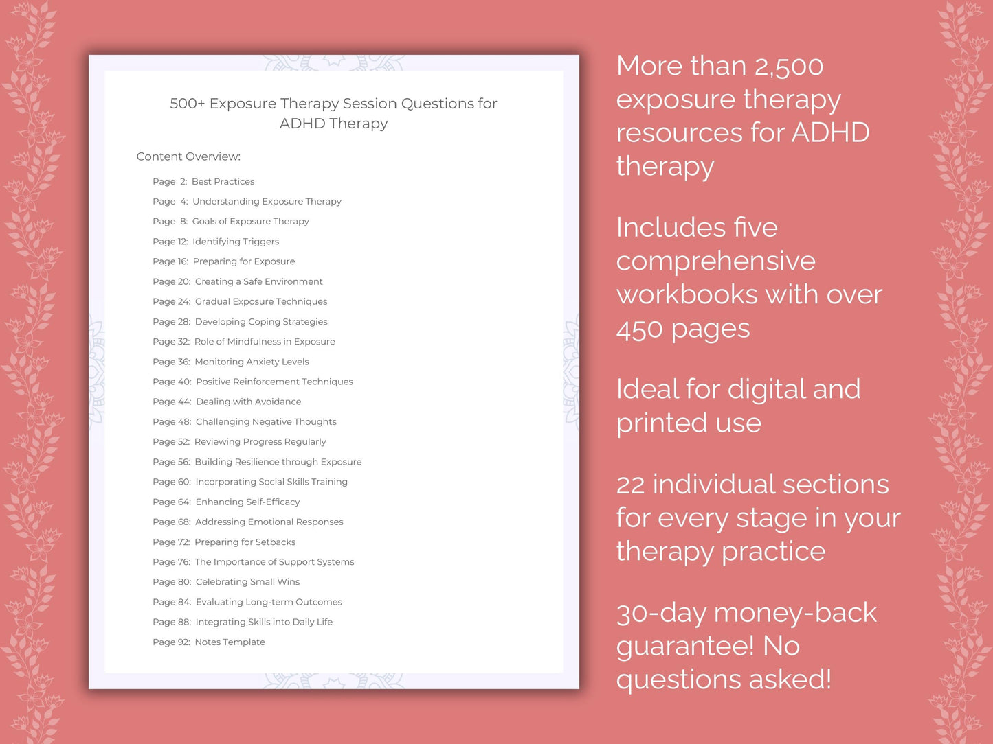 ADHD Exposure Therapy Therapist Worksheets