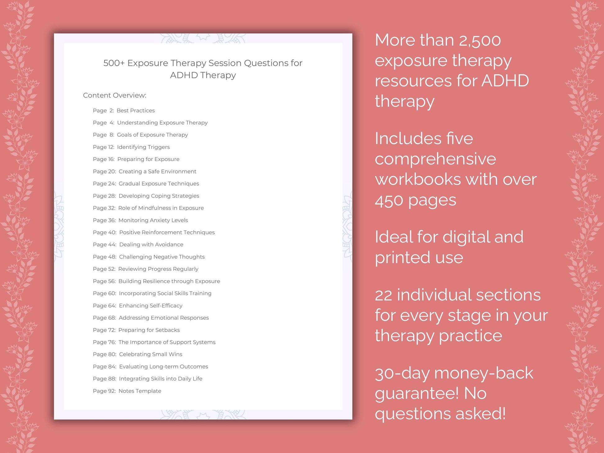 ADHD Exposure Therapy Therapist Worksheets