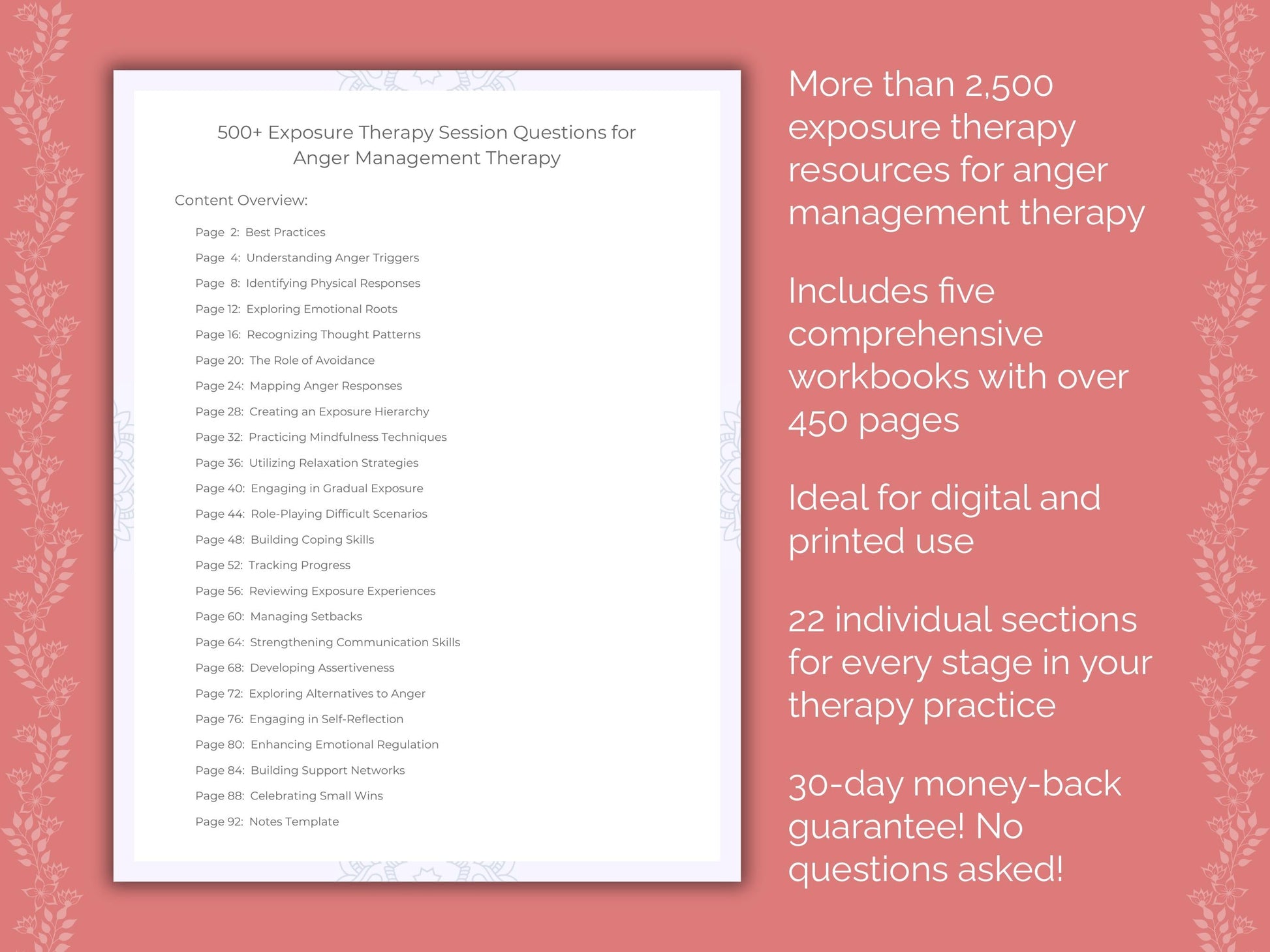 Anger Management Exposure Therapy Therapist Worksheets