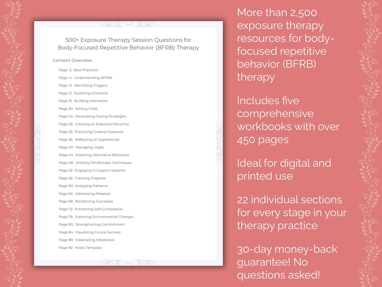 Body-Focused Repetitive Behavior (BFRB) Exposure Therapy Therapist Worksheets