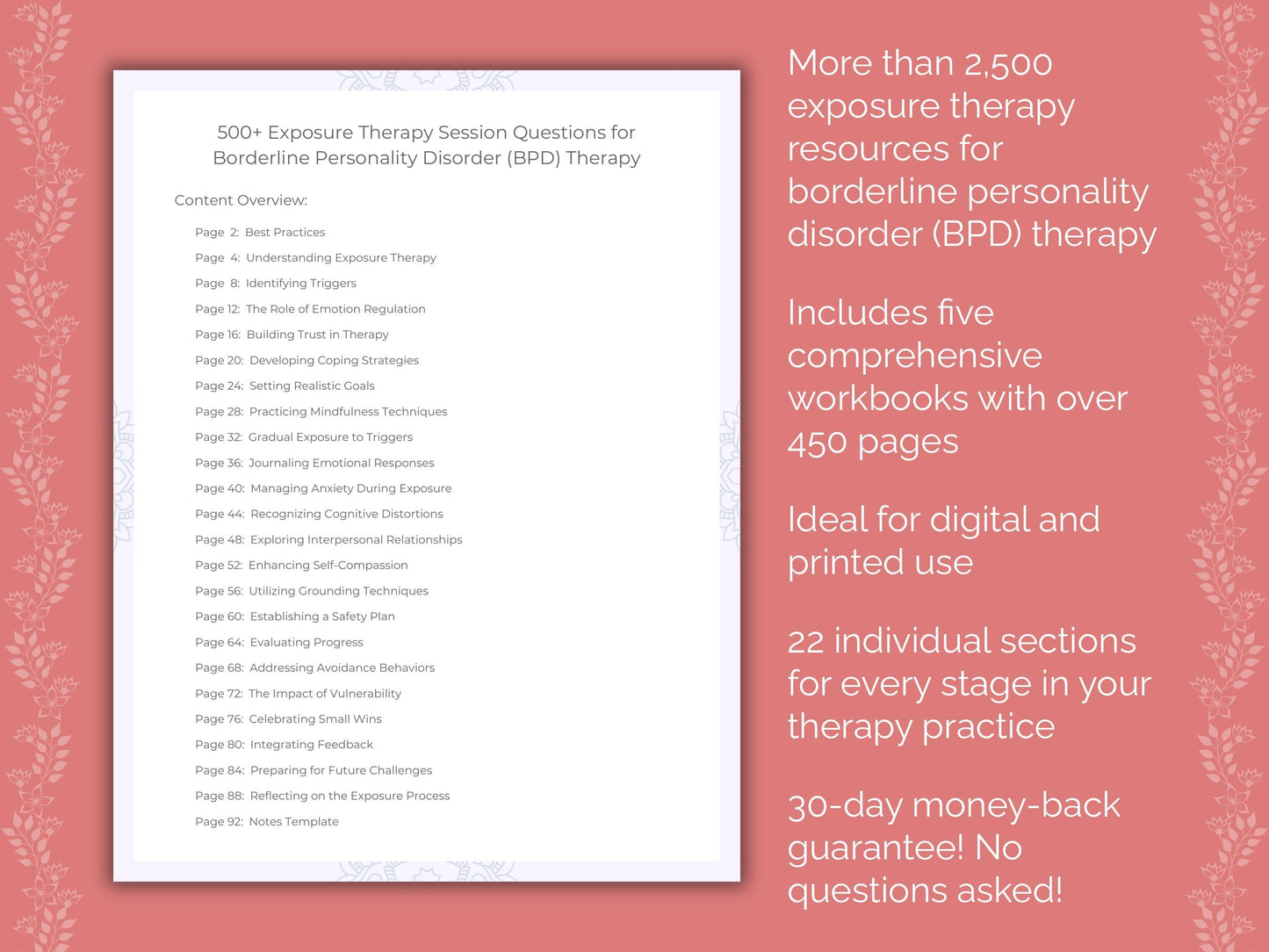 Borderline Personality Disorder (BPD) Exposure Therapy Therapist Worksheets