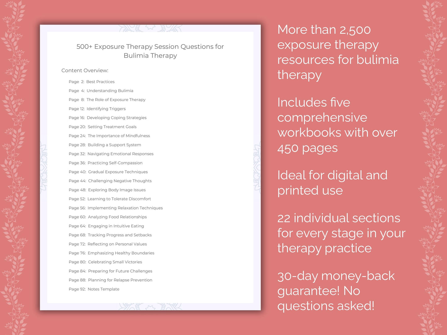 Bulimia Exposure Therapy Therapist Worksheets