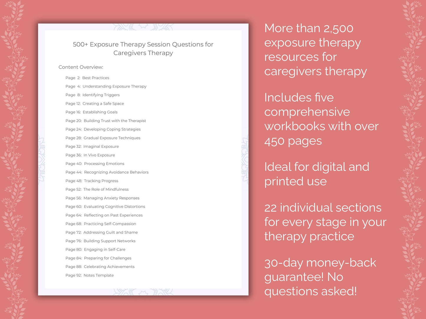 Caregivers Exposure Therapy Therapist Worksheets