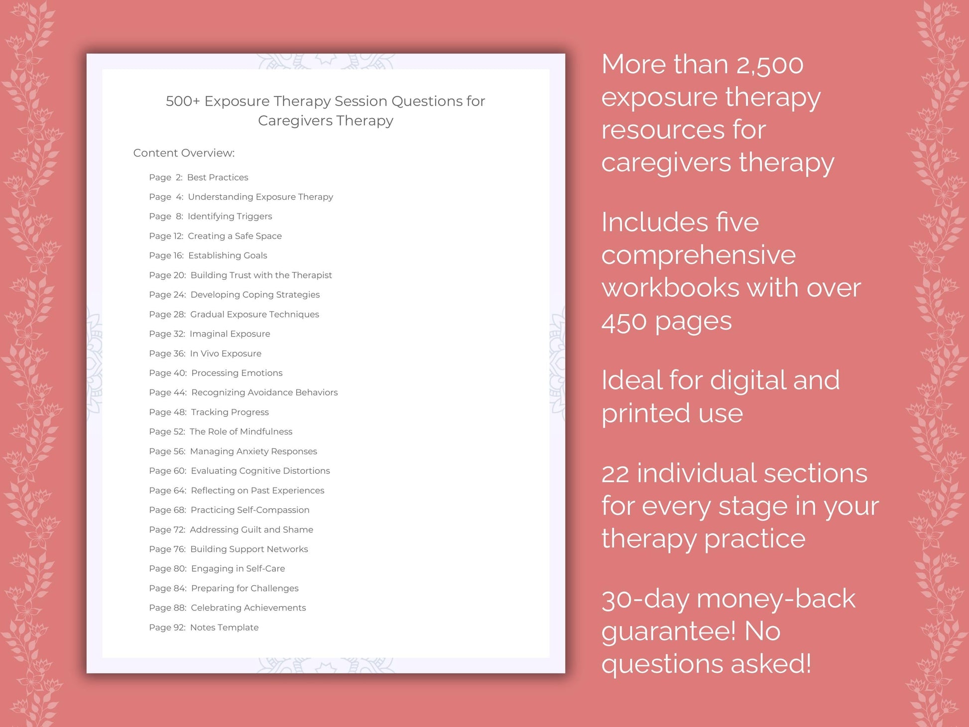 Caregivers Exposure Therapy Therapist Worksheets