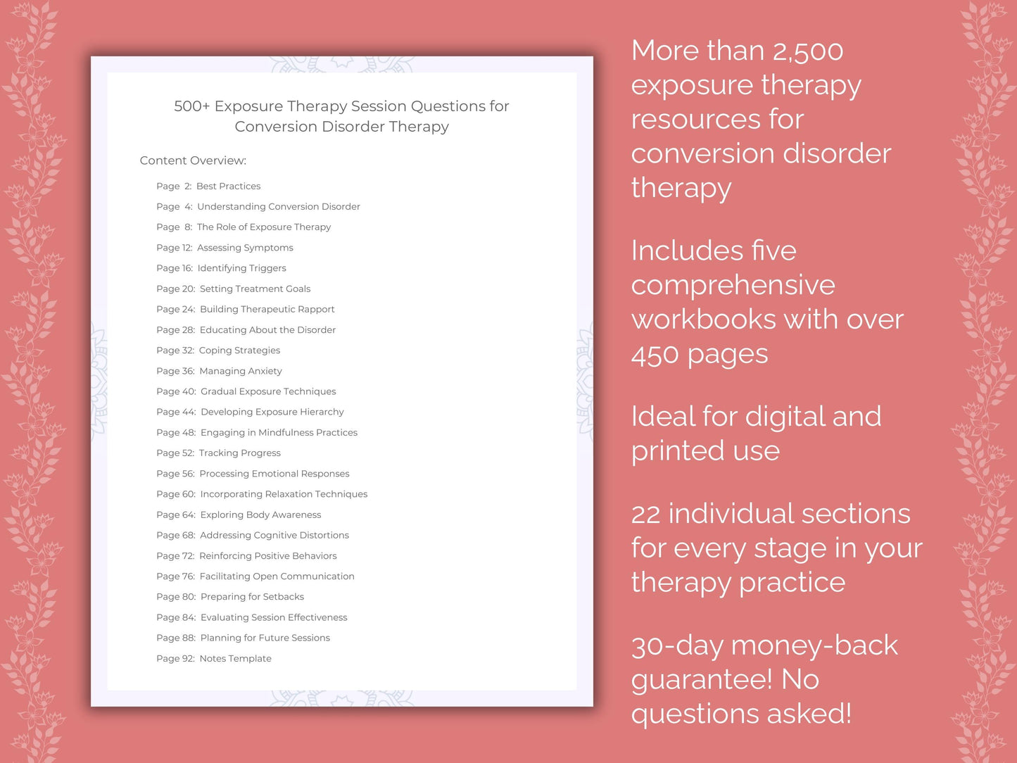 Conversion Disorder Exposure Therapy Therapist Worksheets