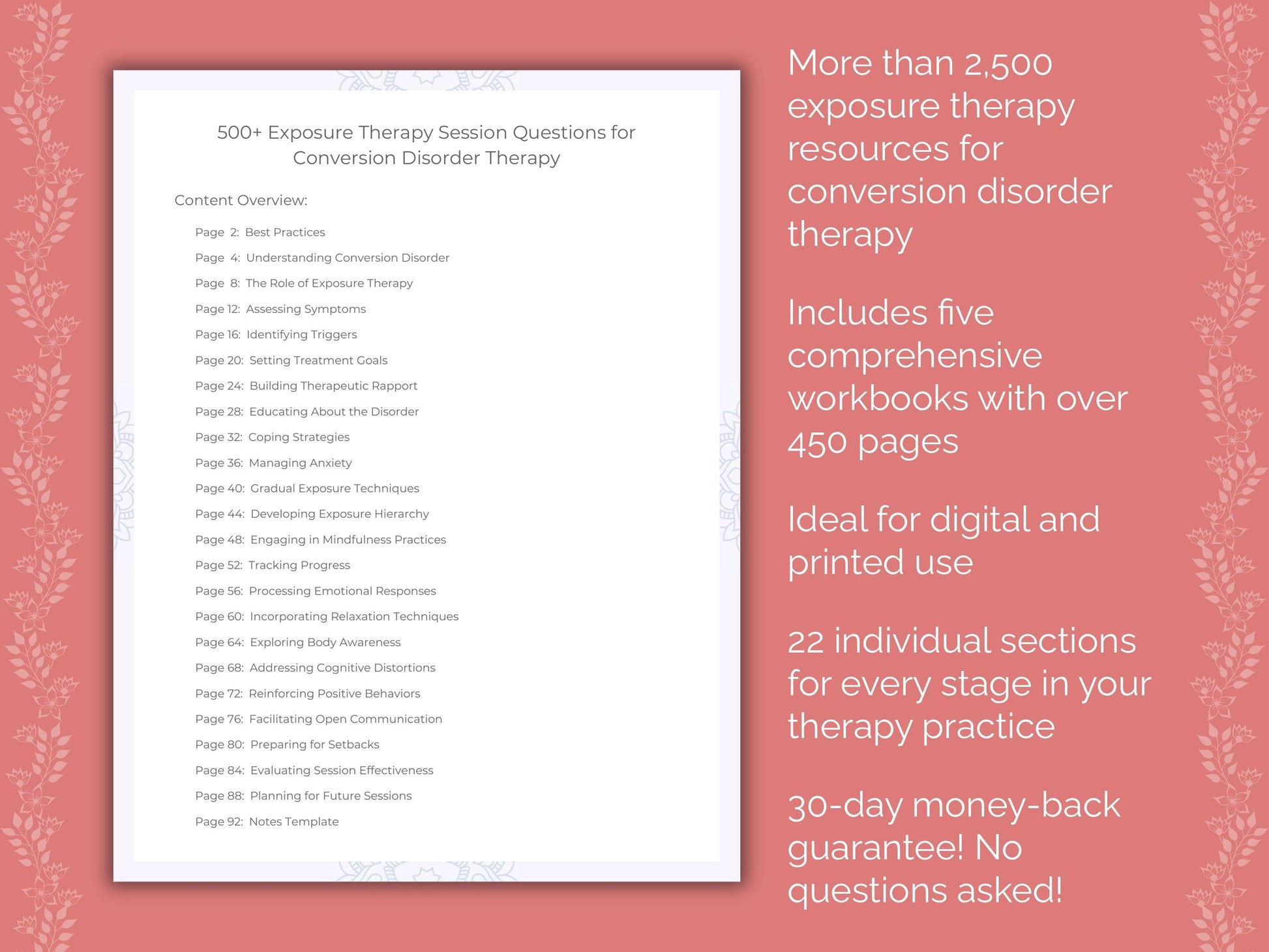 Conversion Disorder Exposure Therapy Therapist Worksheets