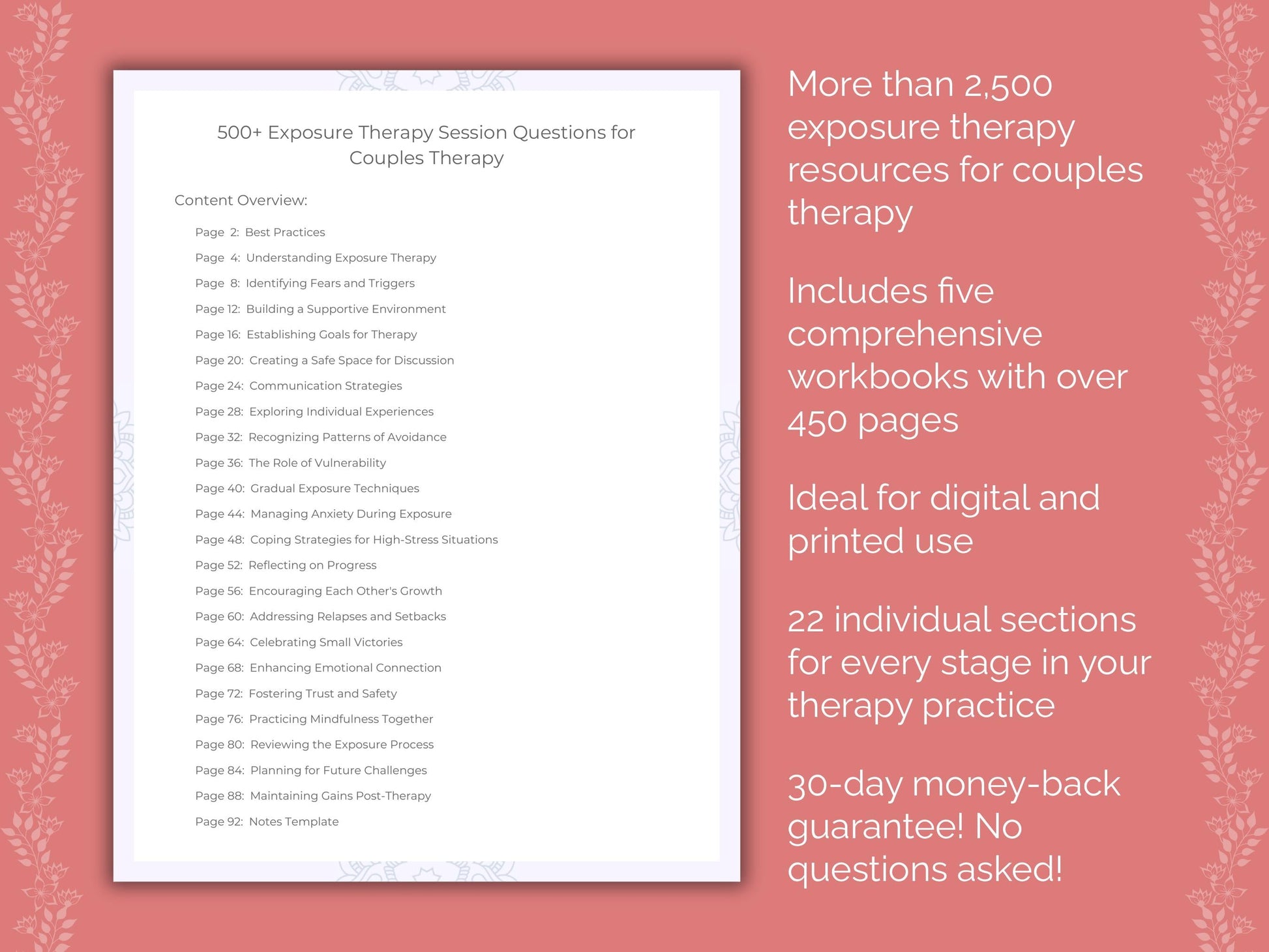 Couples Exposure Therapy Therapist Worksheets