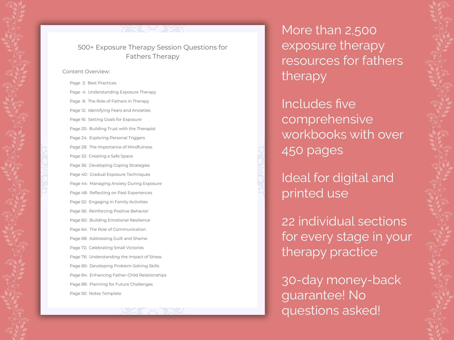 Fathers Exposure Therapy Therapist Worksheets