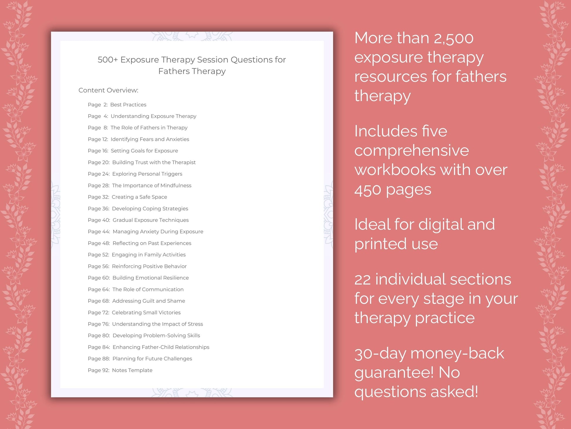 Fathers Exposure Therapy Therapist Worksheets