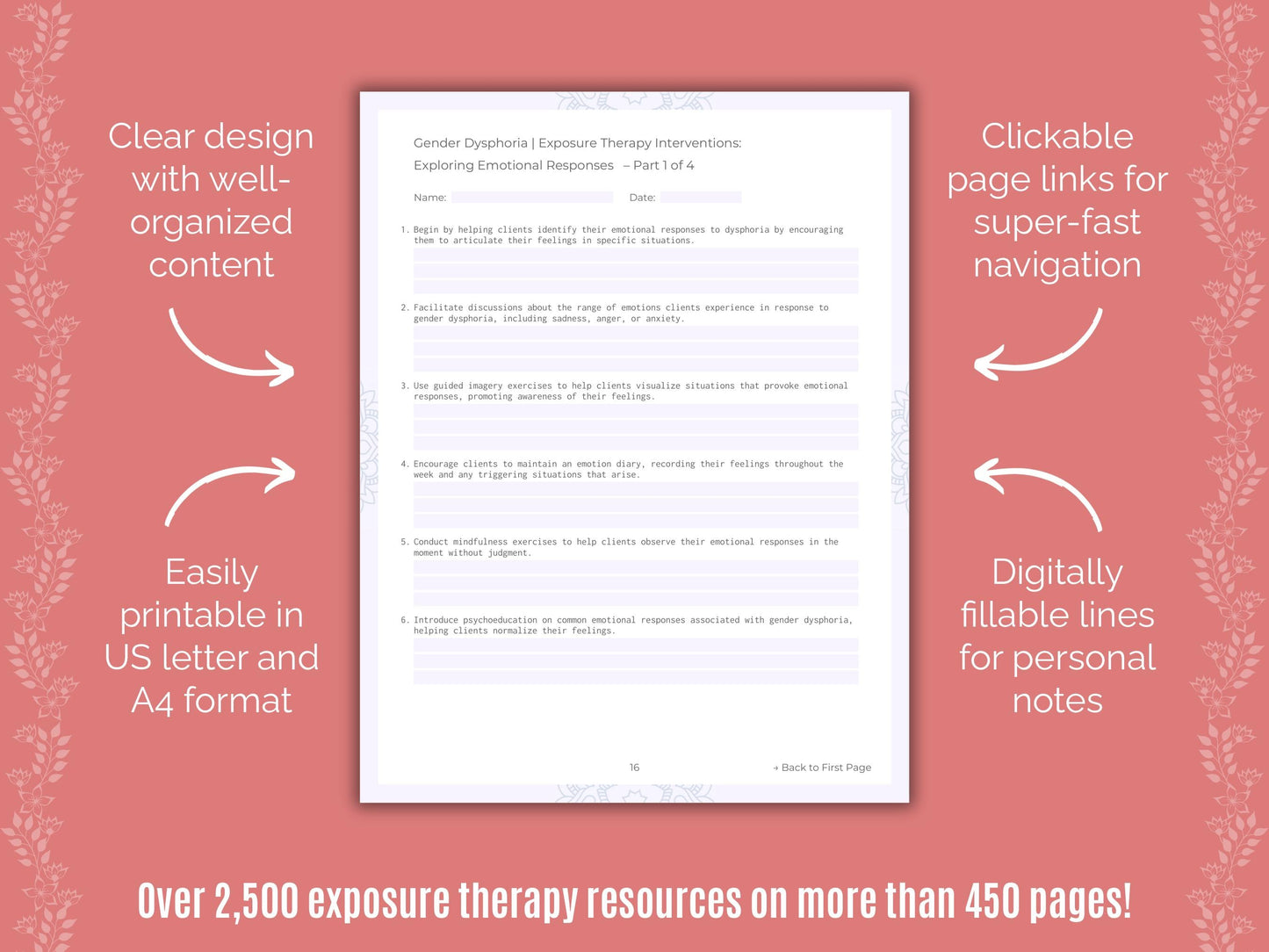 Gender Dysphoria Exposure Therapy Counseling Templates