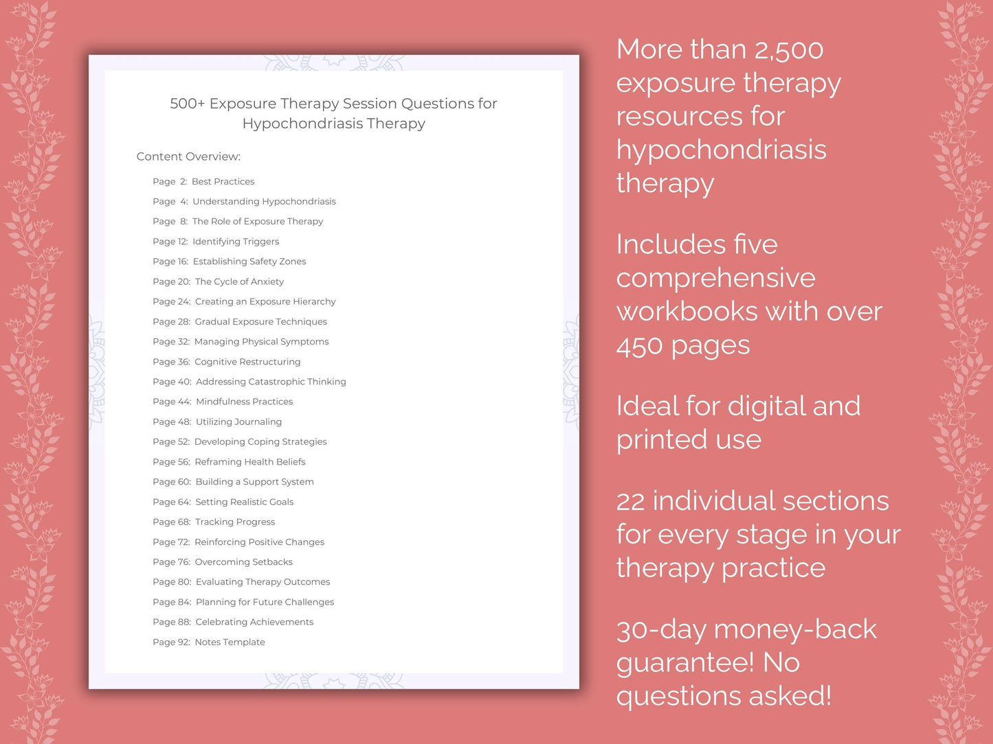 Hypochondriasis Exposure Therapy Therapist Worksheets