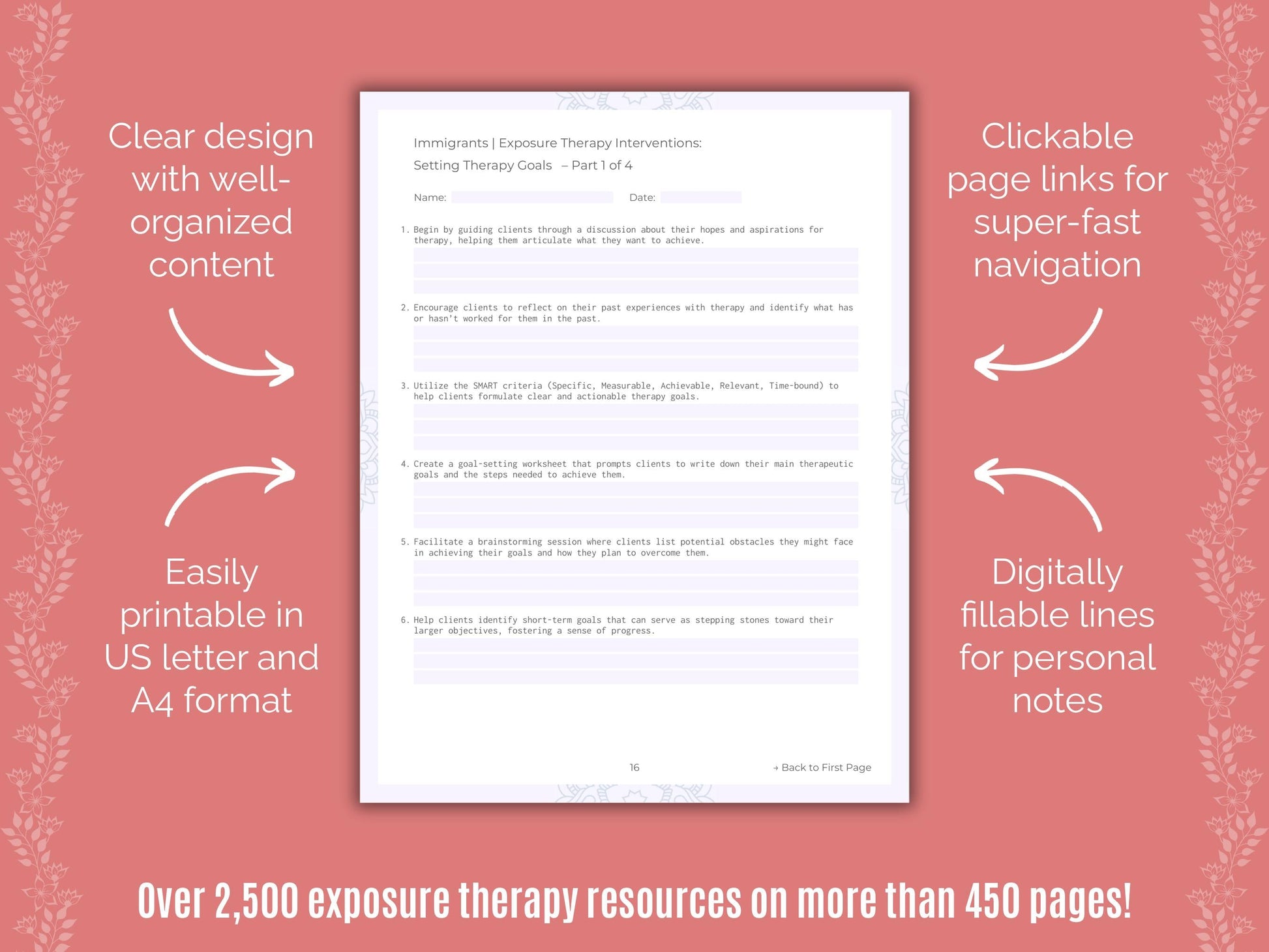 Immigrants Exposure Therapy Counseling Templates