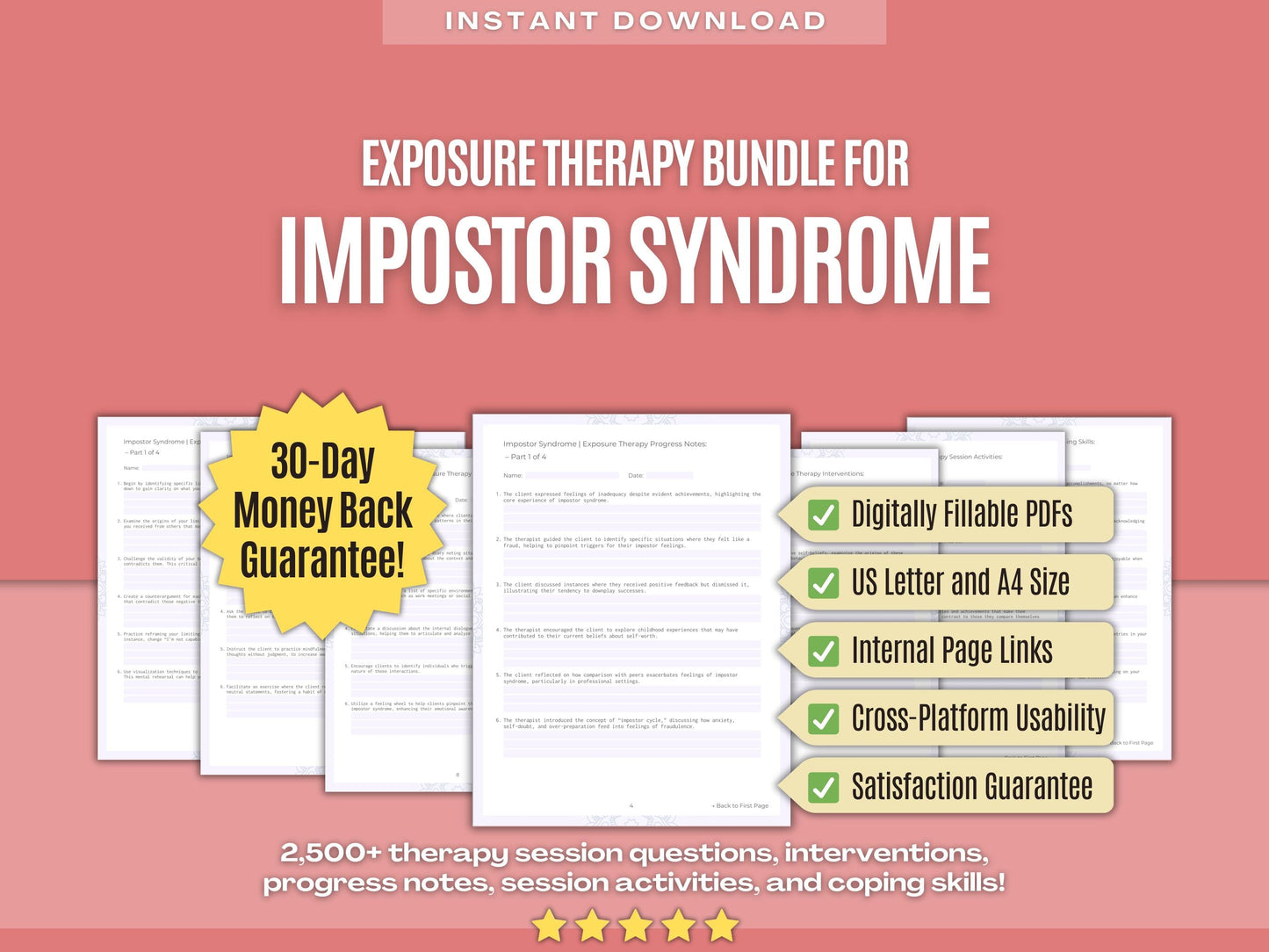 Impostor Syndrome Exposure Therapy Psychology Workbooks