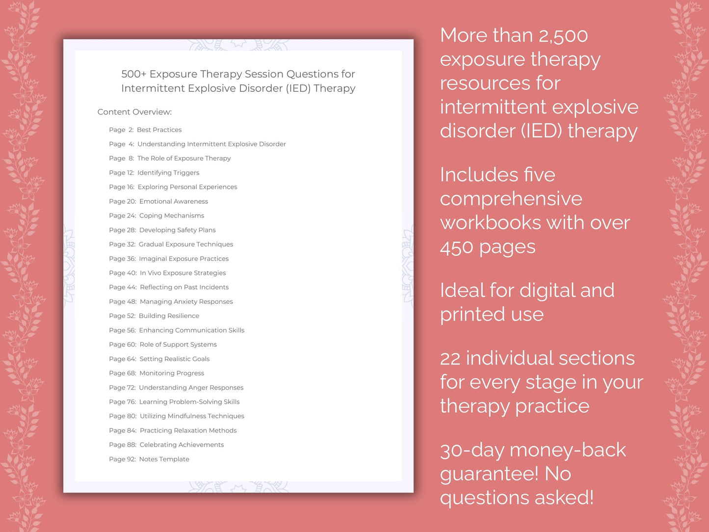 Intermittent Explosive Disorder (IED) Exposure Therapy Therapist Worksheets