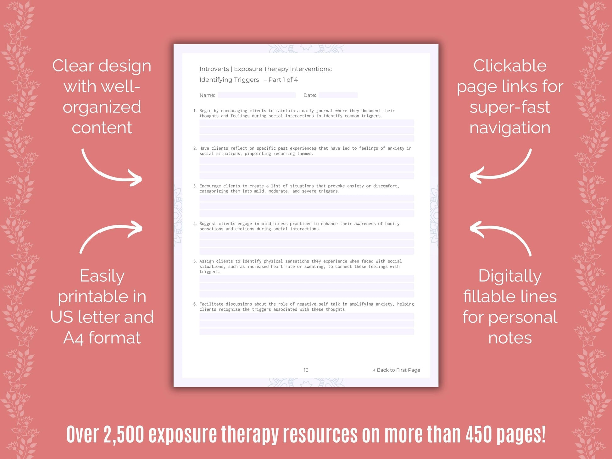 Introversion Exposure Therapy Counseling Templates