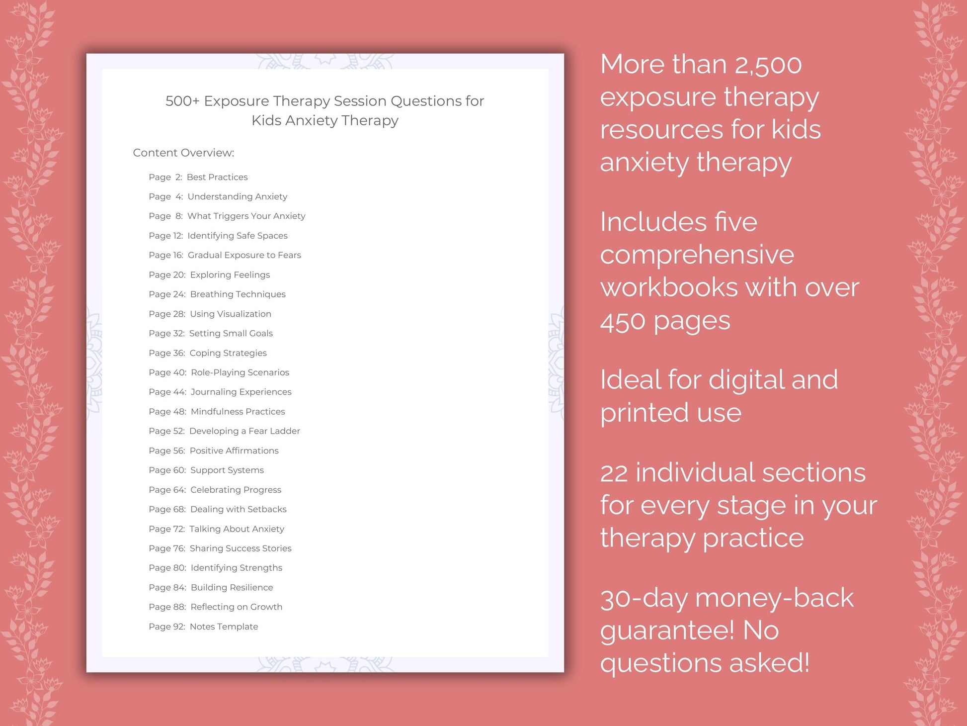 Kids Anxiety Exposure Therapy Therapist Worksheets