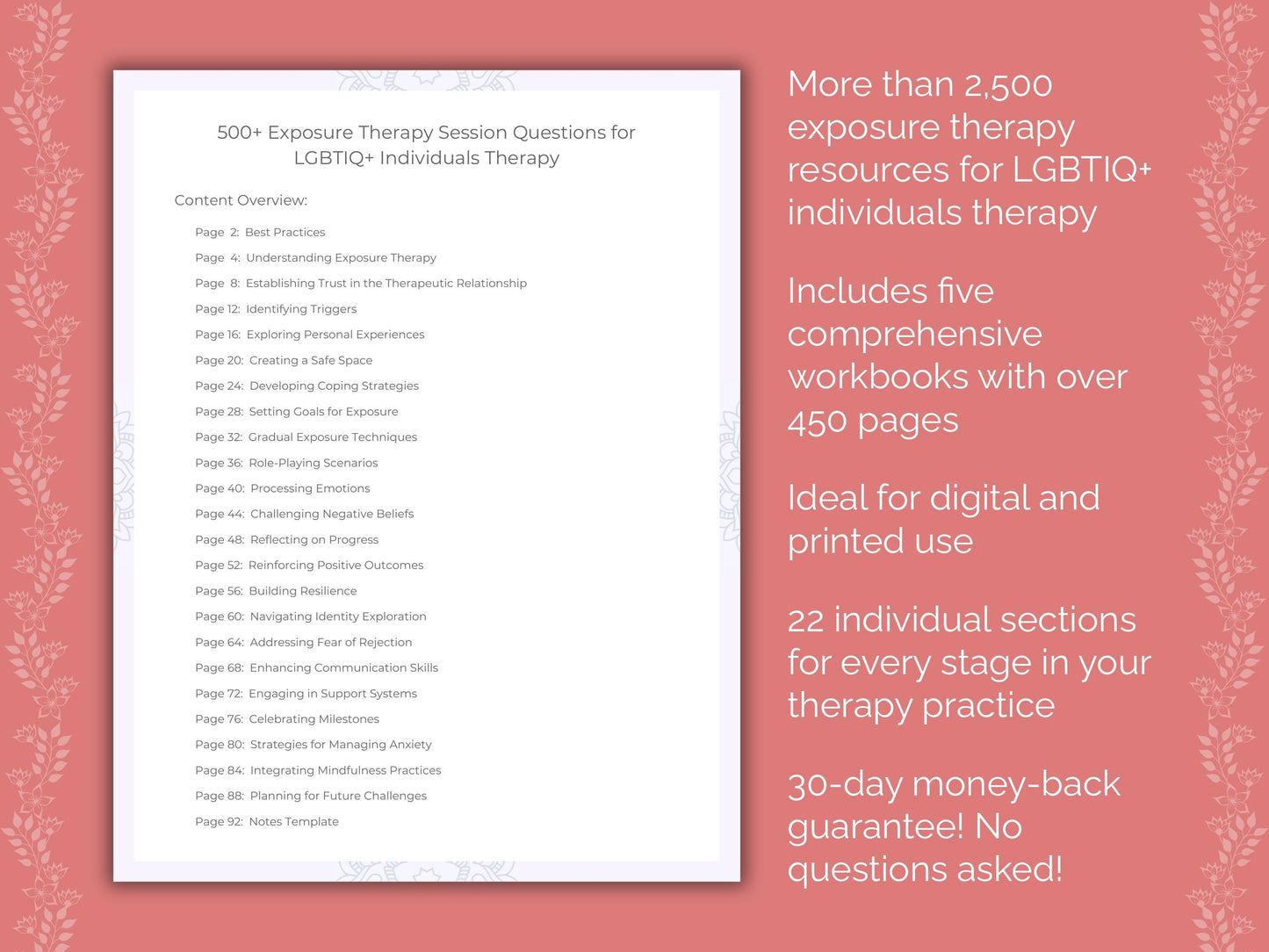 LGBTIQ+ Individuals Exposure Therapy Therapist Worksheets