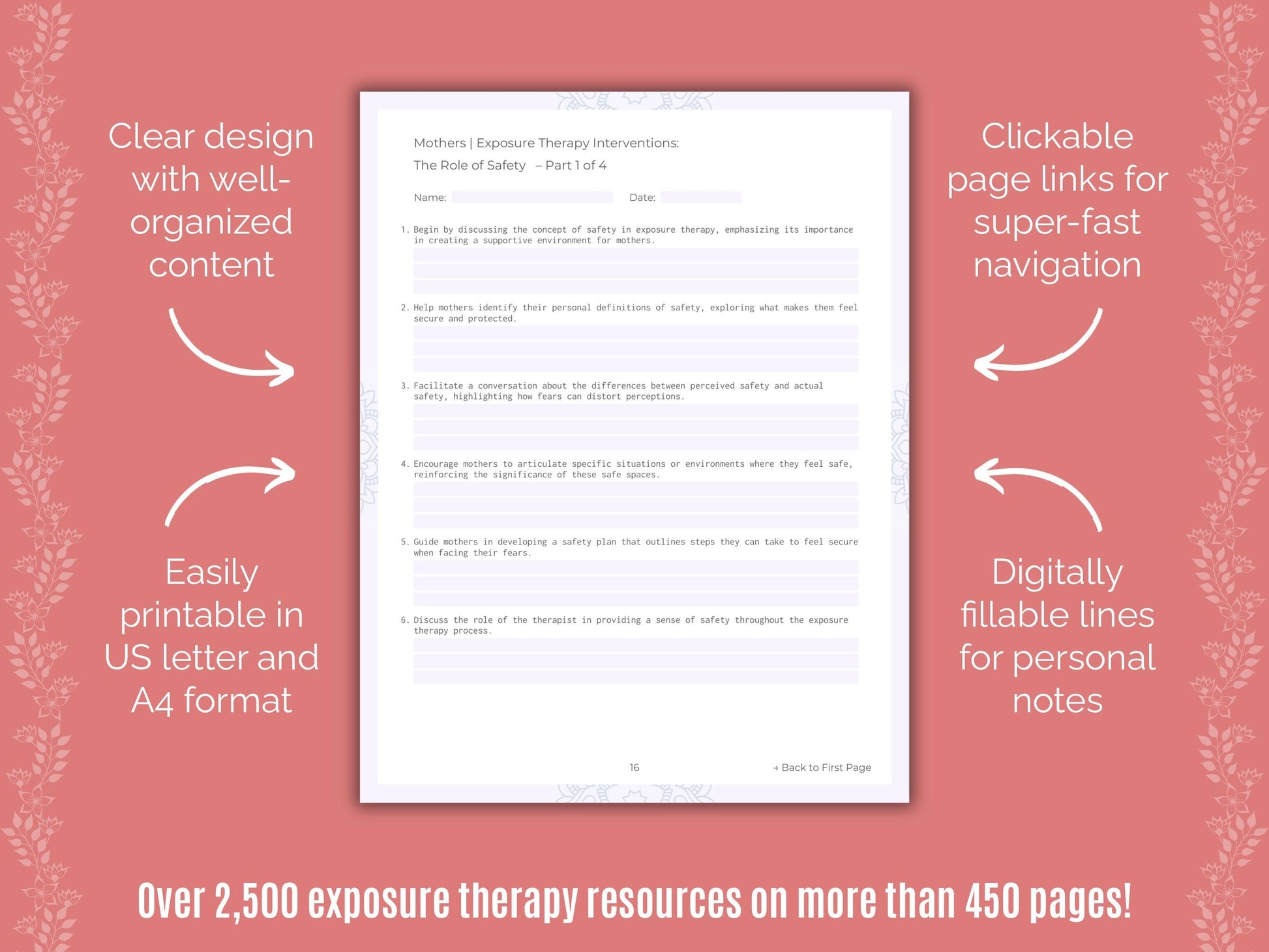 Mothers Exposure Therapy Counseling Templates