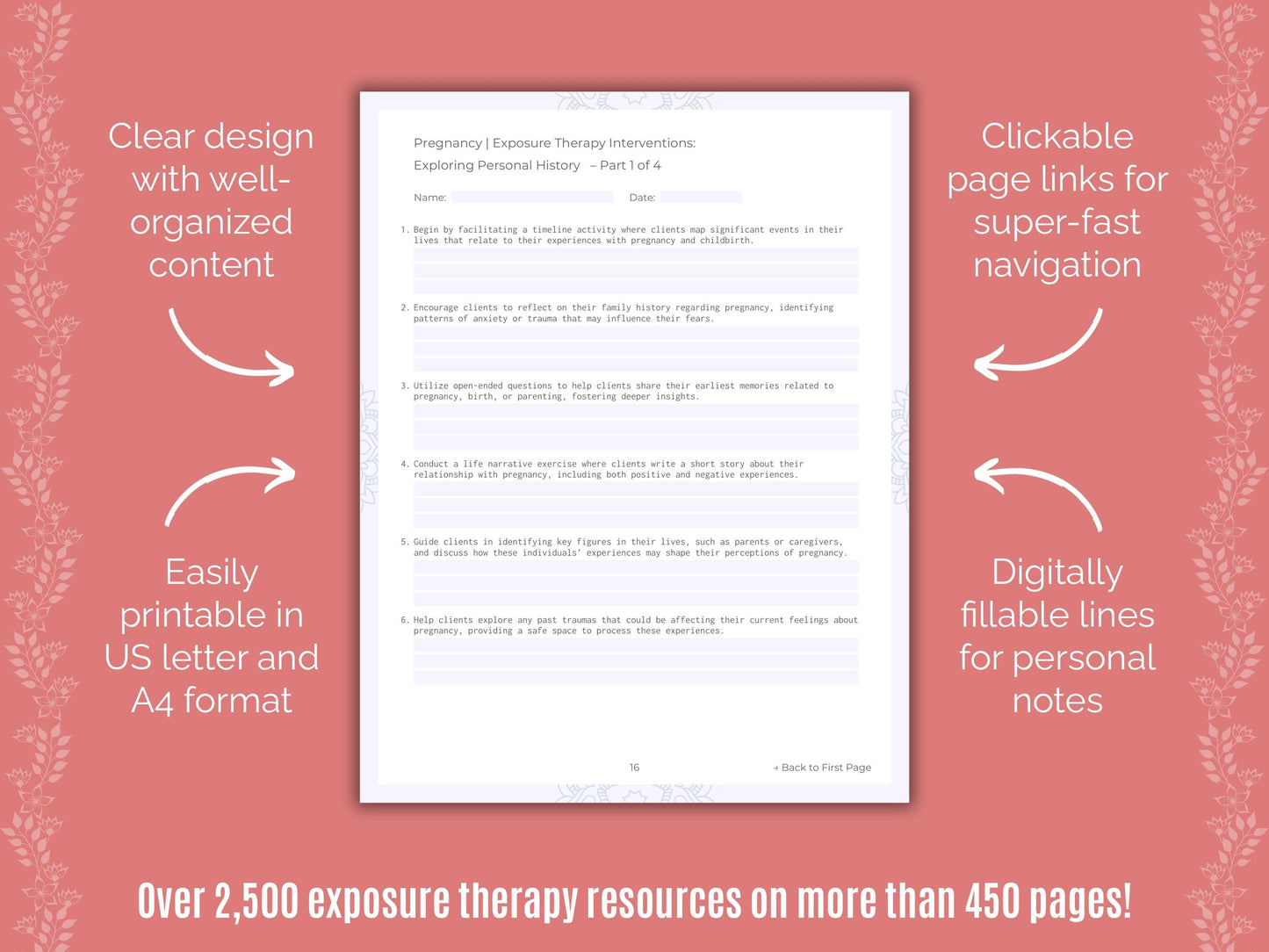 Pregnancy Exposure Therapy Counseling Templates