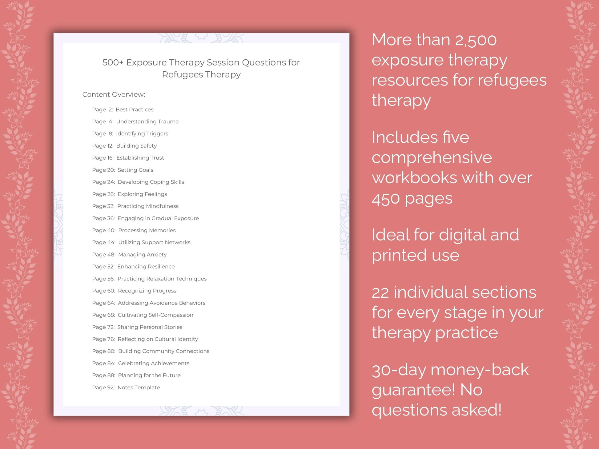 Refugees Exposure Therapy Therapist Worksheets