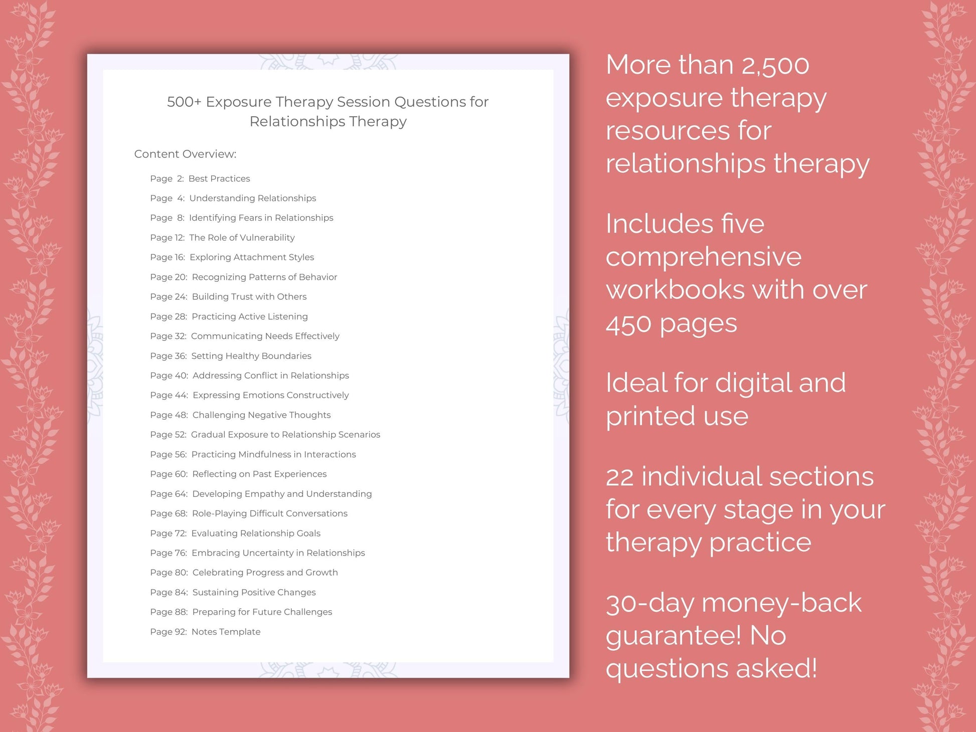 Relationships Exposure Therapy Therapist Worksheets