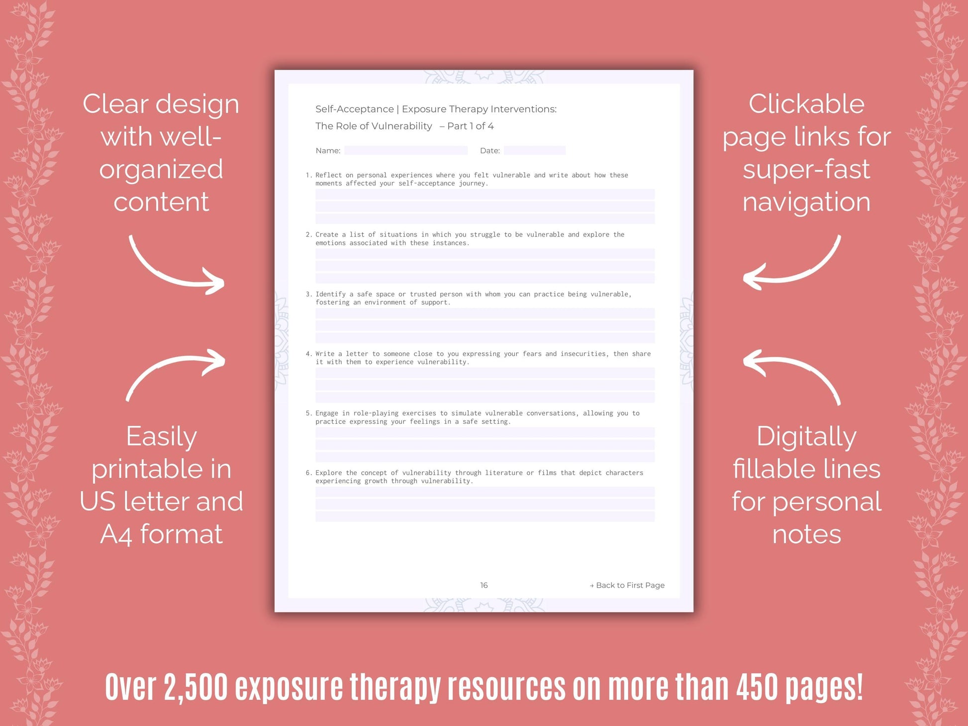 Self-Acceptance Exposure Therapy Counseling Templates