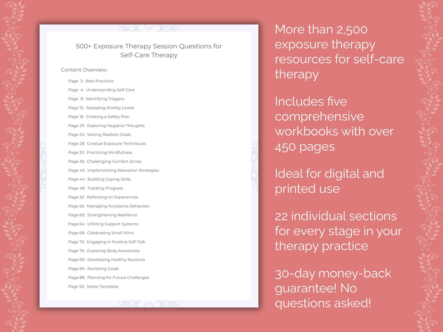 Self-Care Exposure Therapy Therapist Worksheets